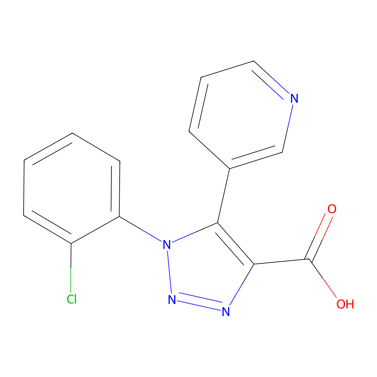 1-(2-chlorophenyl)-5-(pyridin-3-yl)-1H-1,2,3-triazole-4-carboxylic acid molecular structure, CAS 1031977-12-4