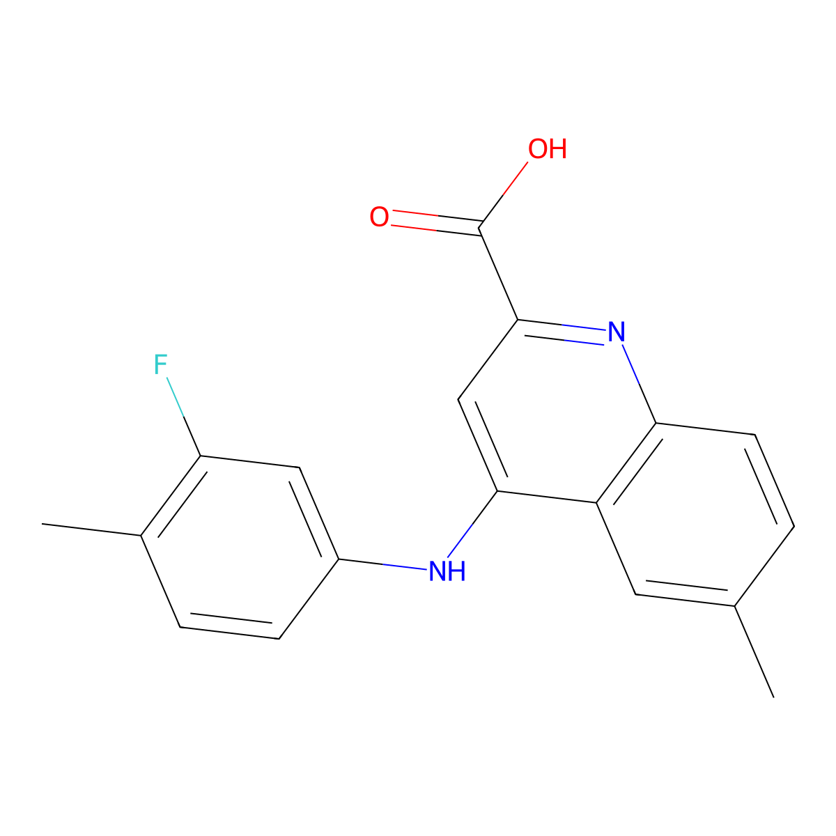 4-[(3-Fluoro-4-methylphenyl)amino]-6-methylquinoline-2-carboxylic acid molecular structure, CAS 1031977-30-6