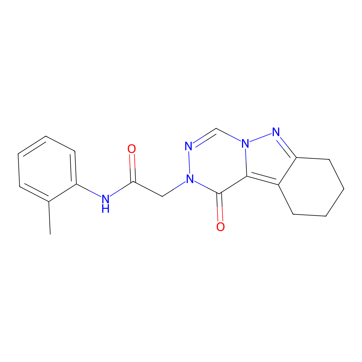 2-(1-oxo-7,8,9,10-tetrahydro-[1,2,4]triazino[4,5-b]indazol-2(1H)-yl)-N-(o-tolyl)acetamide molecular structure, CAS 1031981-83-5