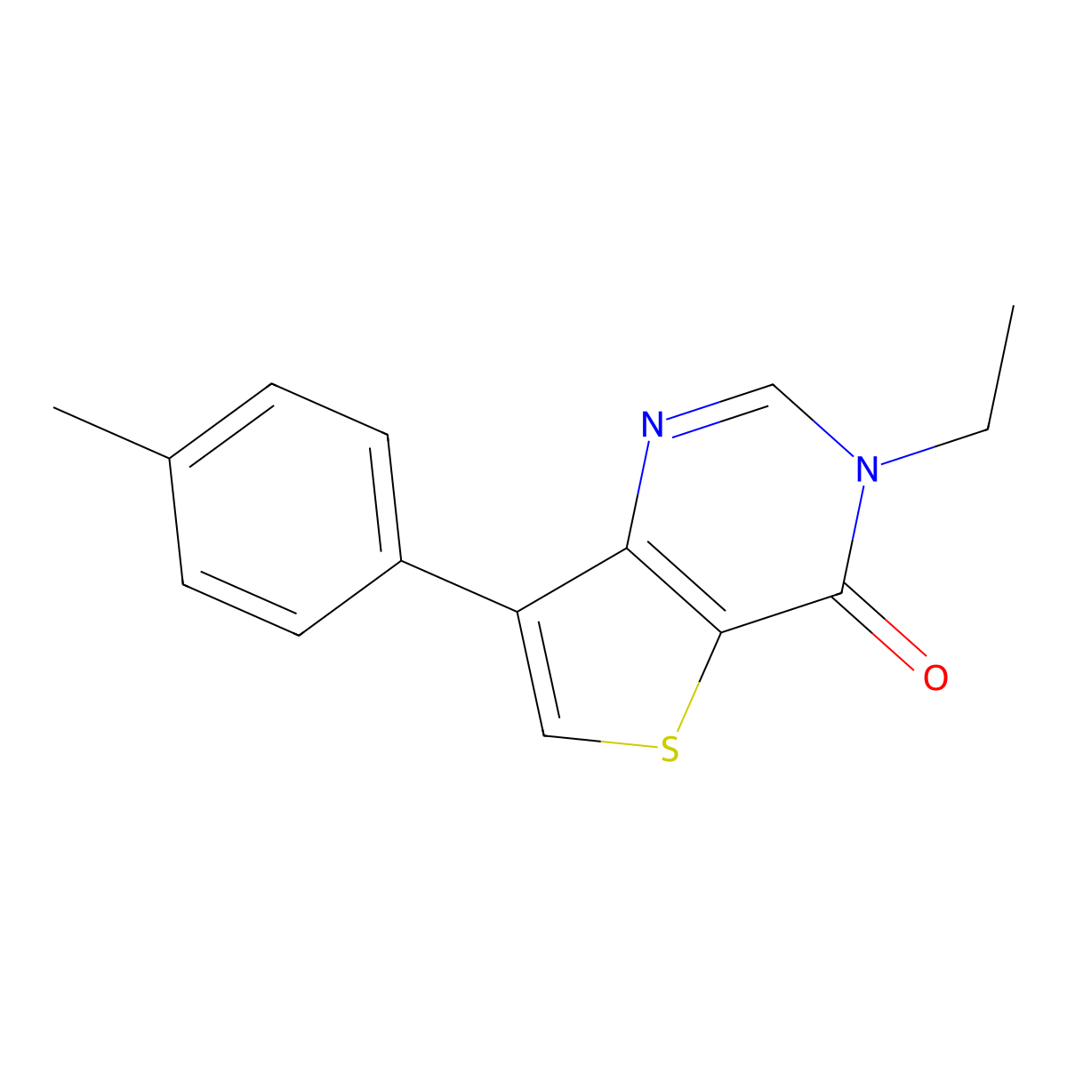 3-ethyl-7-(4-methylphenyl)thieno[3,2-d]pyrimidin-4(3H)-one molecular structure, CAS 1031988-51-8