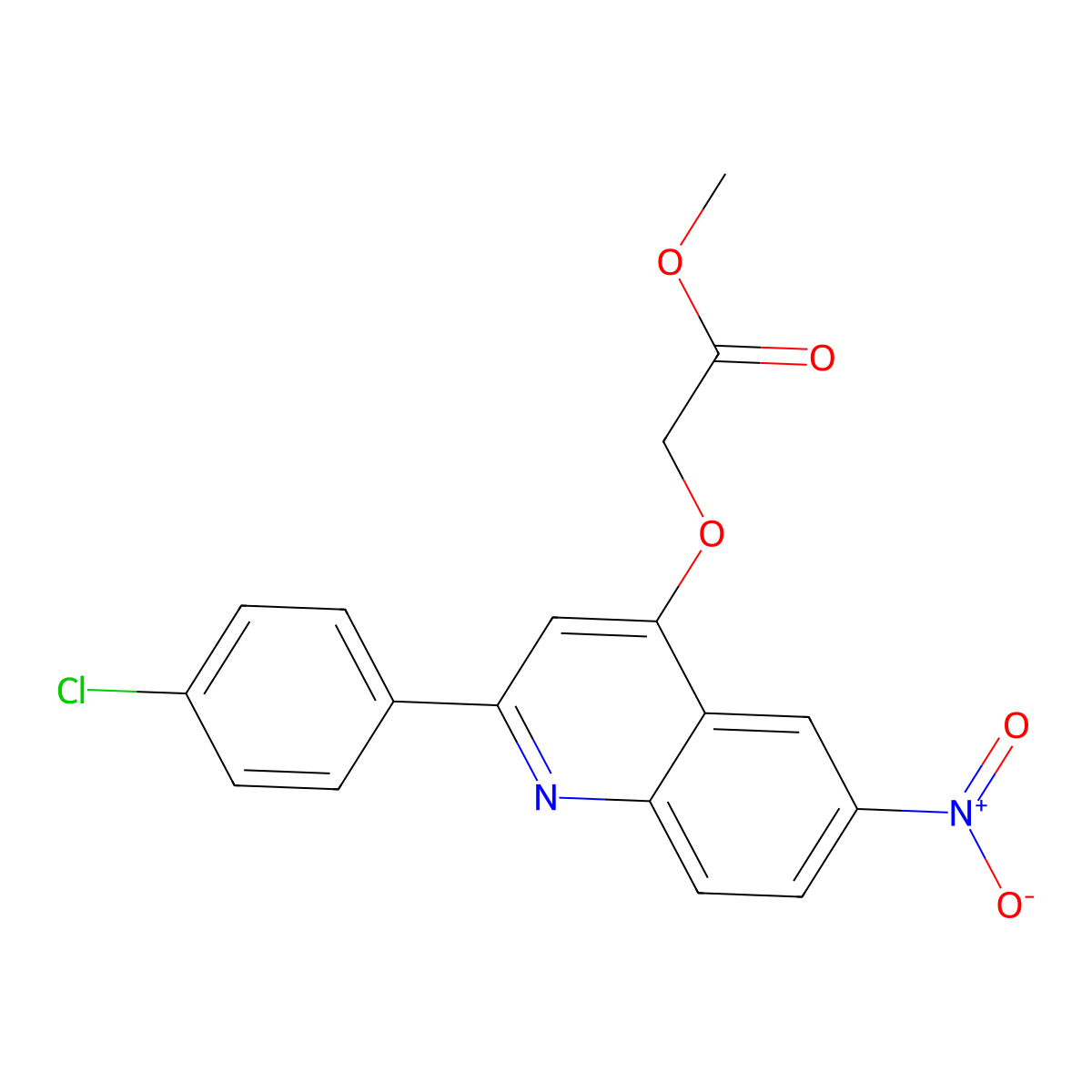 Methyl 2-{[2-(4-chlorophenyl)-6-nitroquinolin-4-YL]oxy}acetate molecular structure, CAS 1031988-93-8