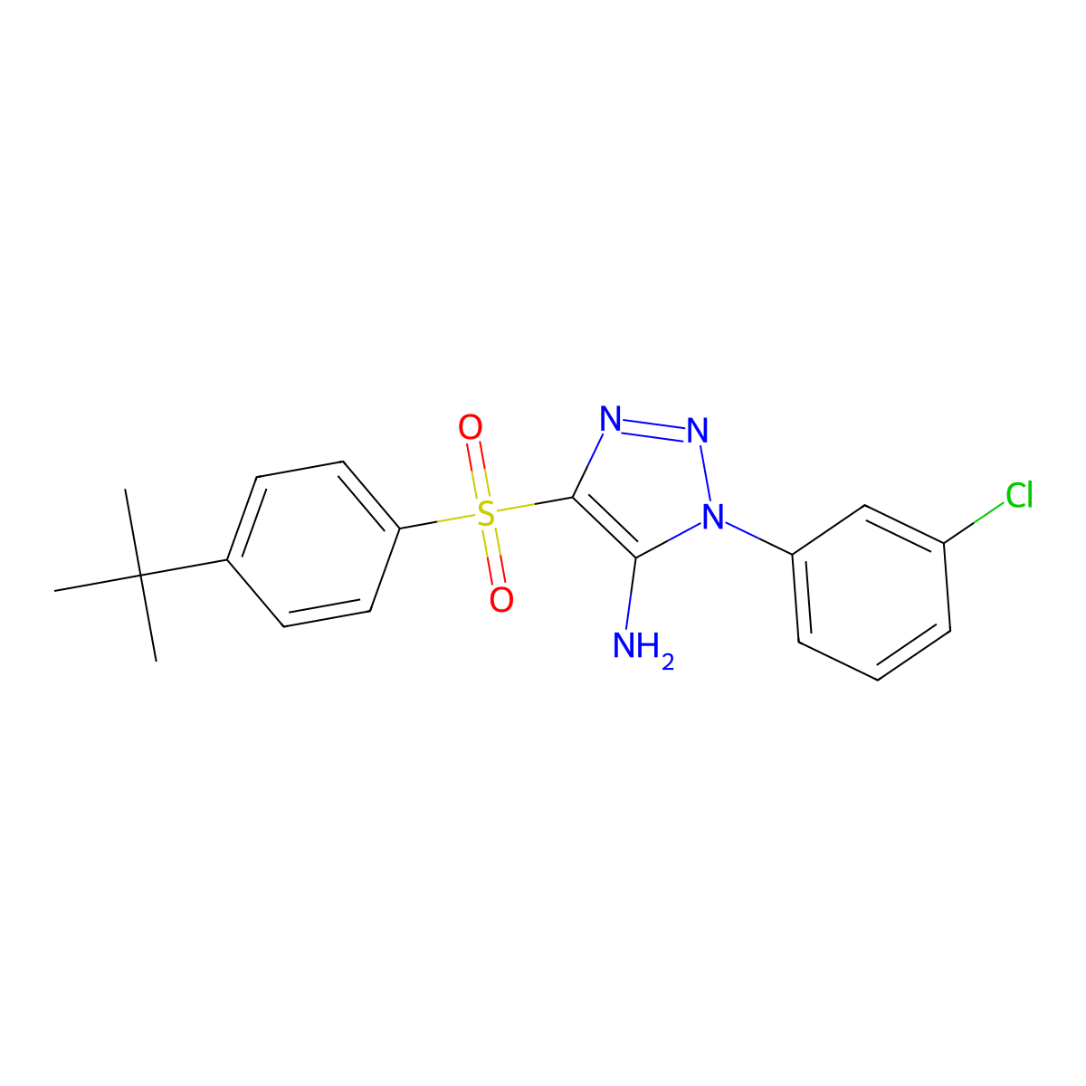 4-(4-tert-butylbenzenesulfonyl)-1-(3-chlorophenyl)-1H-1,2,3-triazol-5-amine molecular structure, CAS 1031989-91-9