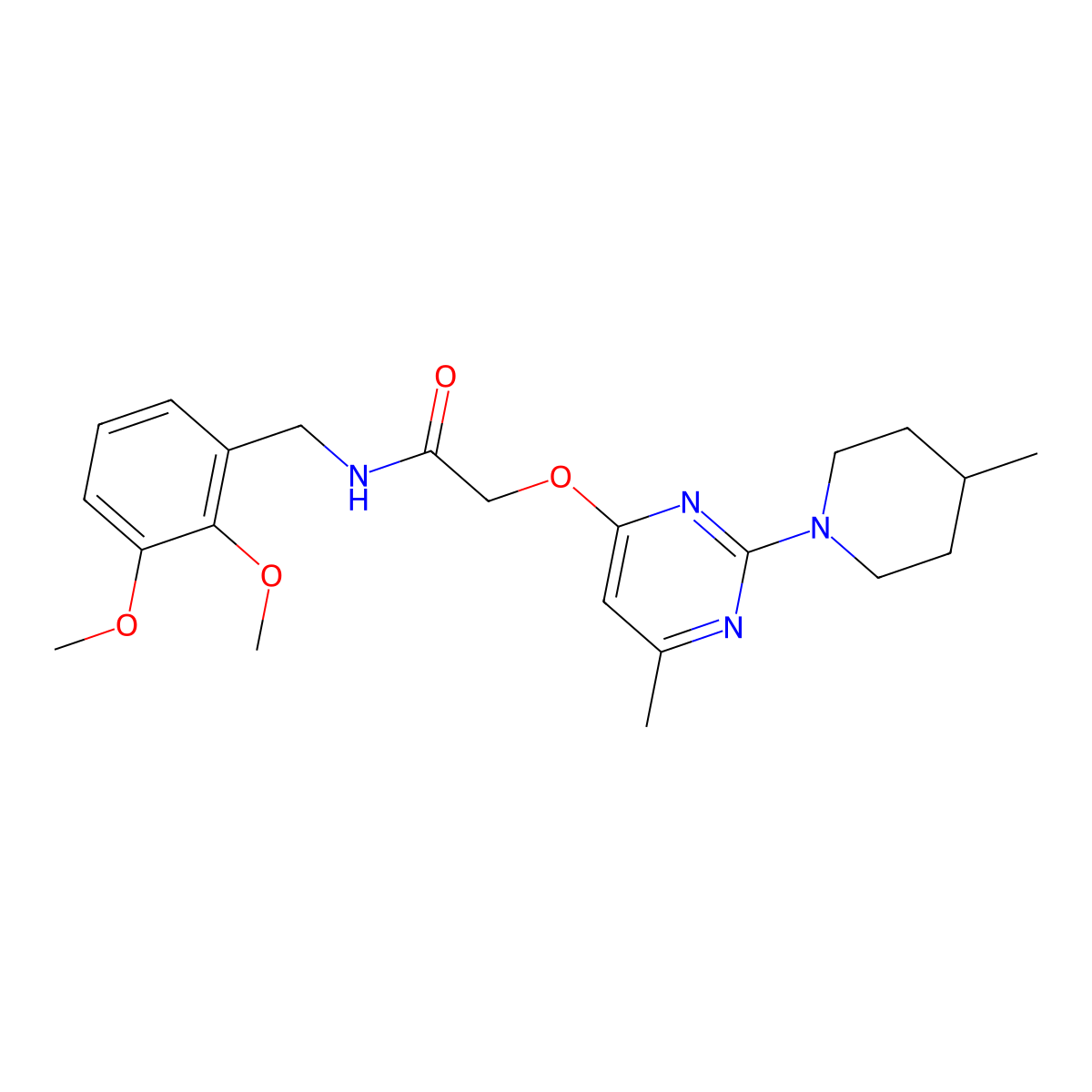N-(2,3-dimethoxybenzyl)-2-((6-methyl-2-(4-methylpiperidin-1-yl)pyrimidin-4-yl)oxy)acetamide molecular structure, CAS 1031992-84-3