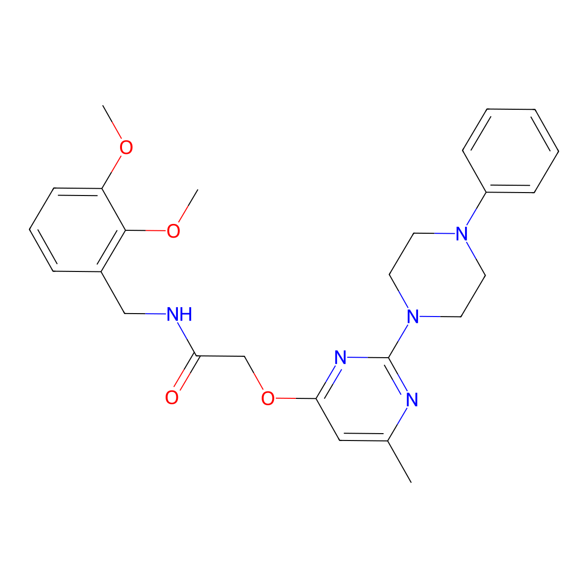 N-(2,3-dimethoxybenzyl)-2-{[6-methyl-2-(4-phenylpiperazin-1-yl)pyrimidin-4-yl]oxy}acetamide molecular structure, CAS 1031993-01-7