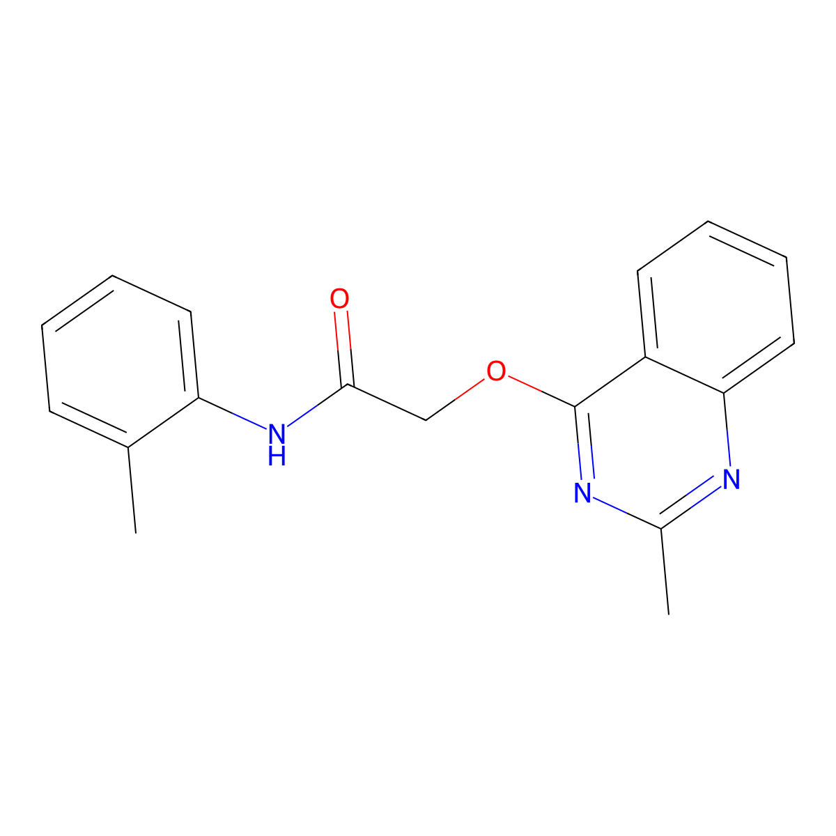 N-(2-methylphenyl)-2-[(2-methylquinazolin-4-yl)oxy]acetamide molecular structure, CAS 1031993-07-3