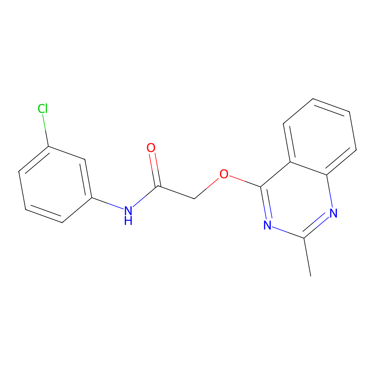 N-(3-chlorophenyl)-2-[(2-methylquinazolin-4-yl)oxy]acetamide molecular structure, CAS 1031993-17-5