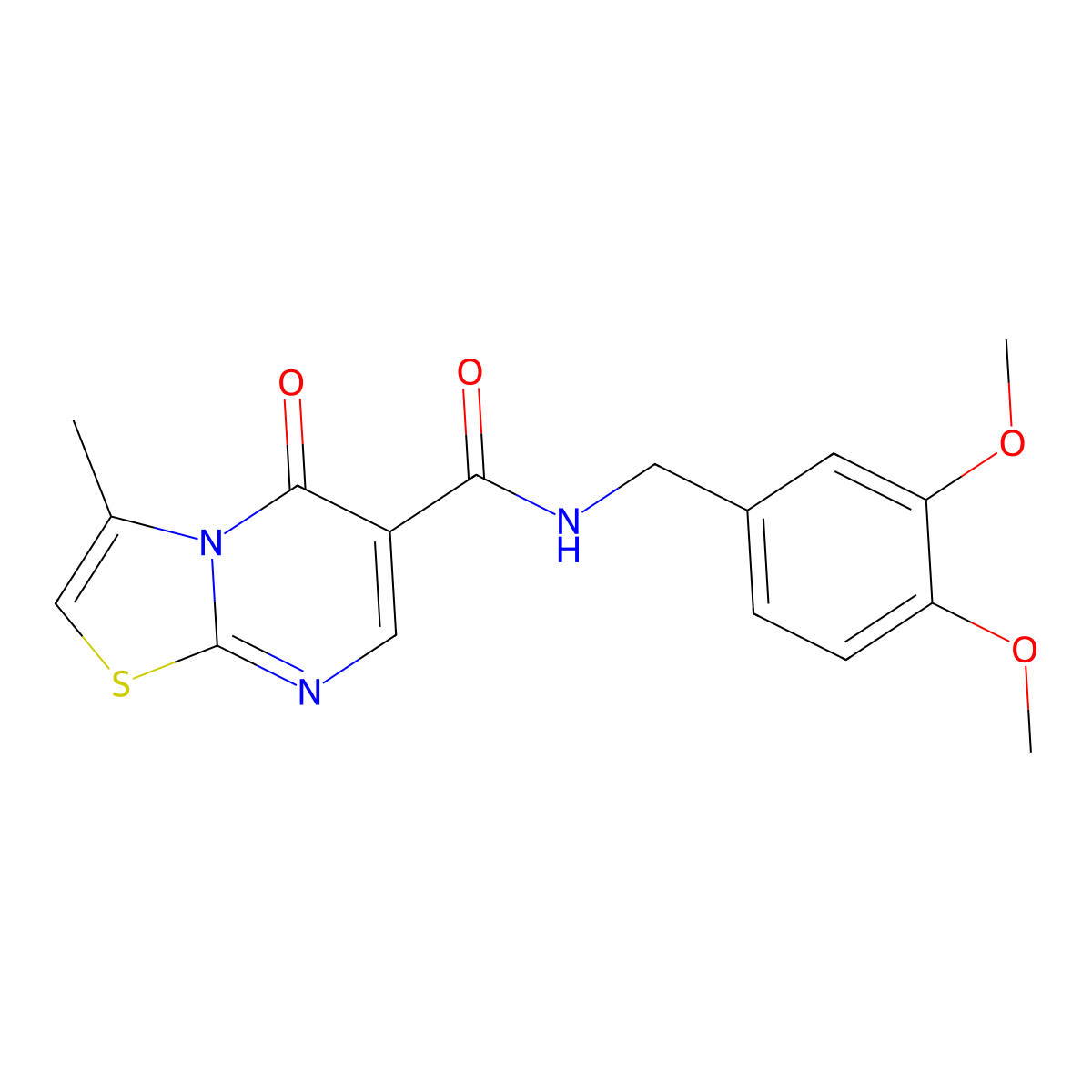 N-(3,4-dimethoxybenzyl)-3-methyl-5-oxo-5H-[1,3]thiazolo[3,2-a]pyrimidine-6-carboxamide molecular structure, CAS 1031994-82-7