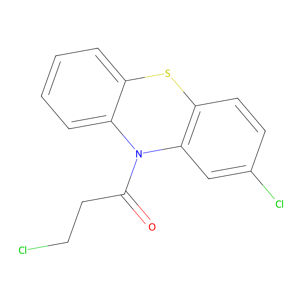 3-Chloro-1-(2-chloro-phenothiazin-10-yl)-propan-1-one molecular structure, CAS 1032-19-5