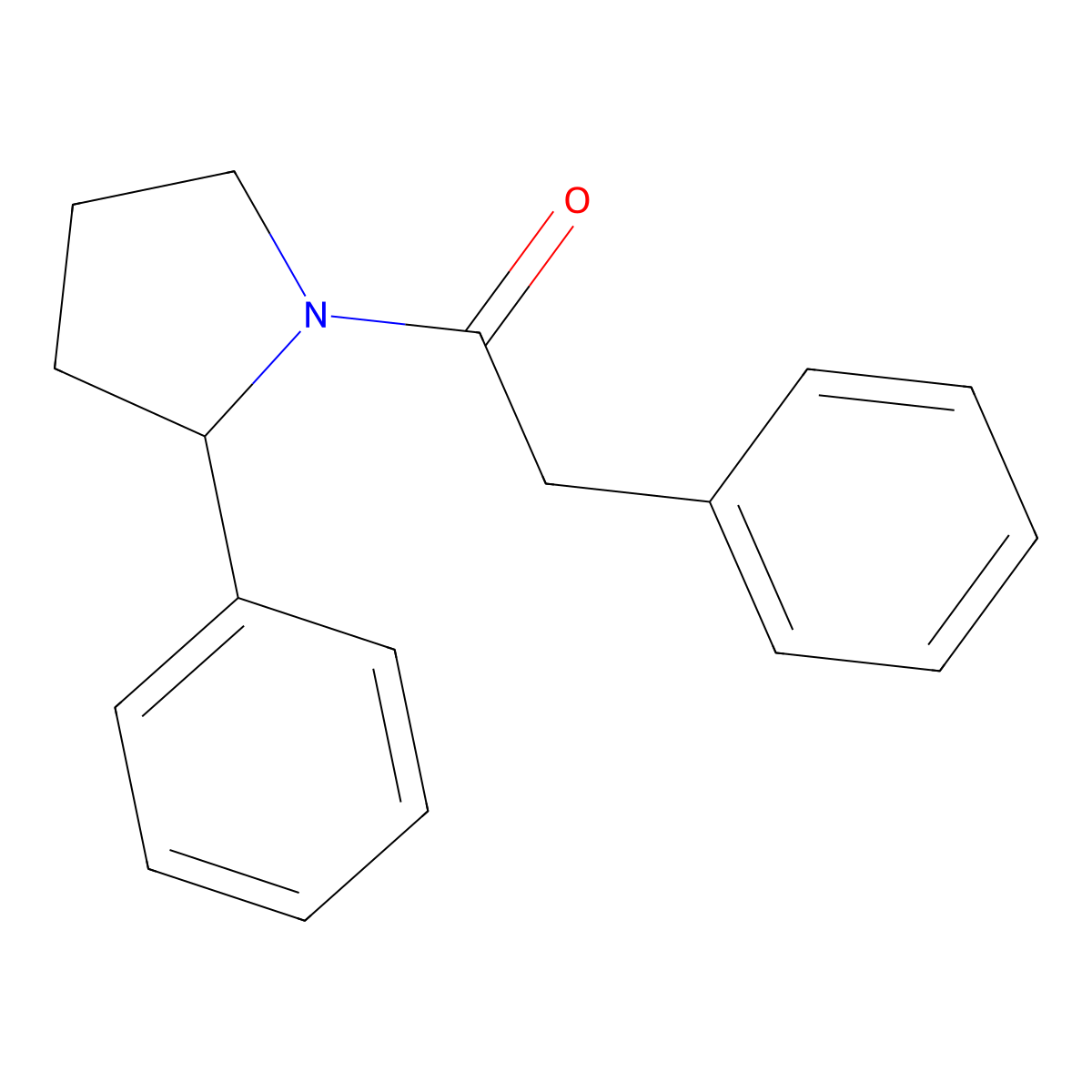 2-Phenyl-1-(2-phenylpyrrolidin-1-yl)ethanone molecular structure, CAS 1032-33-3