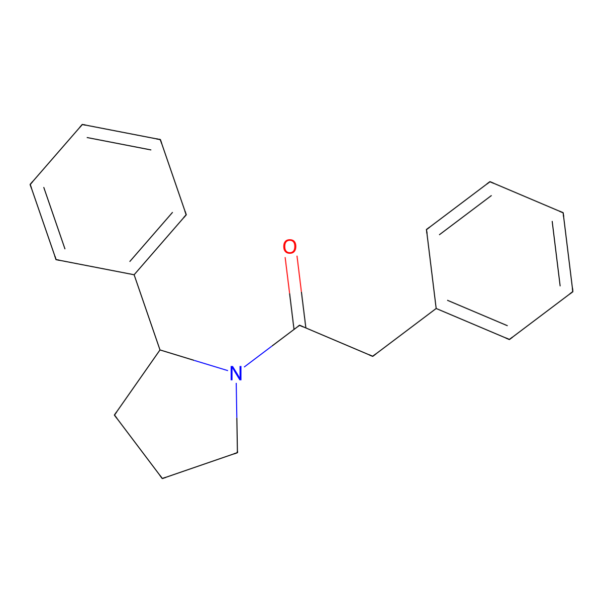 2-Phenyl-1-(2-phenylpyrrolidin-1-yl)ethanone molecular structure, CAS 1032-33-3