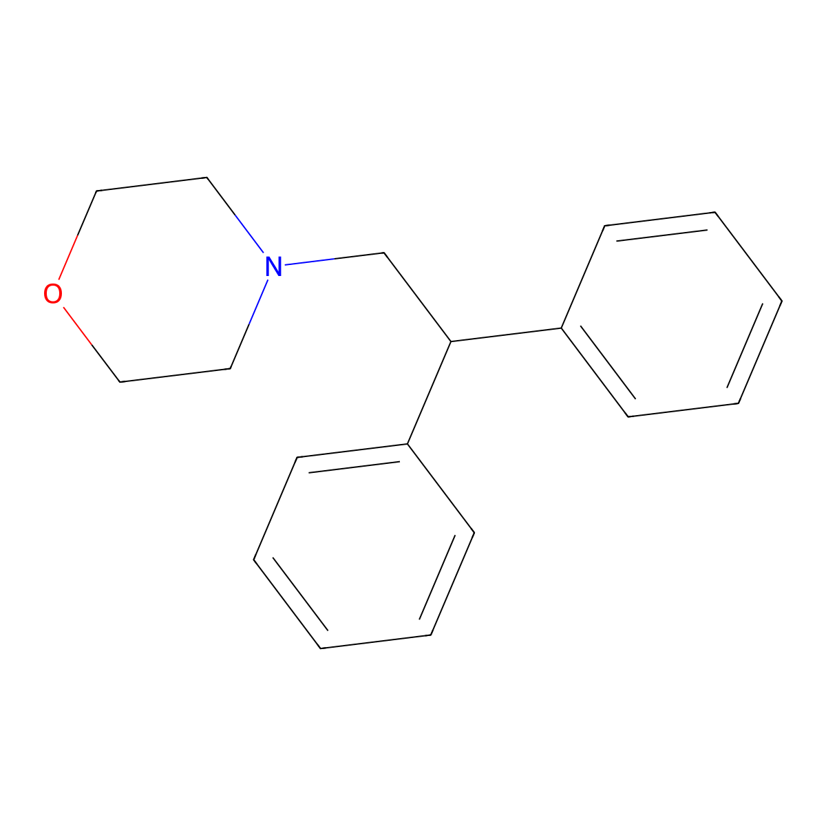 4-(2,2-Diphenylethyl)morpholine molecular structure, CAS 1032-52-6
