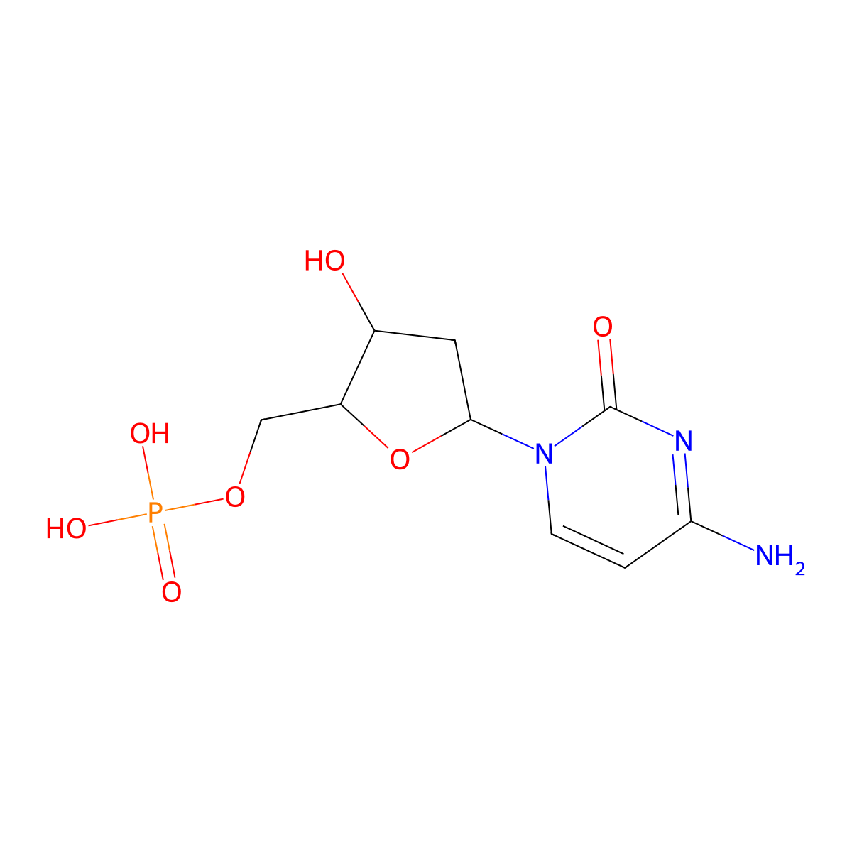 2'-Deoxycytidine-5'-Monophosphate molecular structure, CAS 1032-65-1