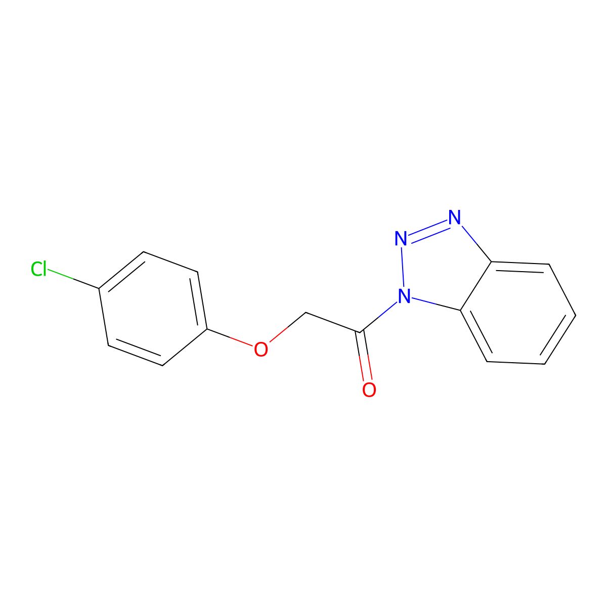 1H-Benzotriazole, 1-((p-chlorophenoxy)acetyl)- molecular structure, CAS 1032-87-7