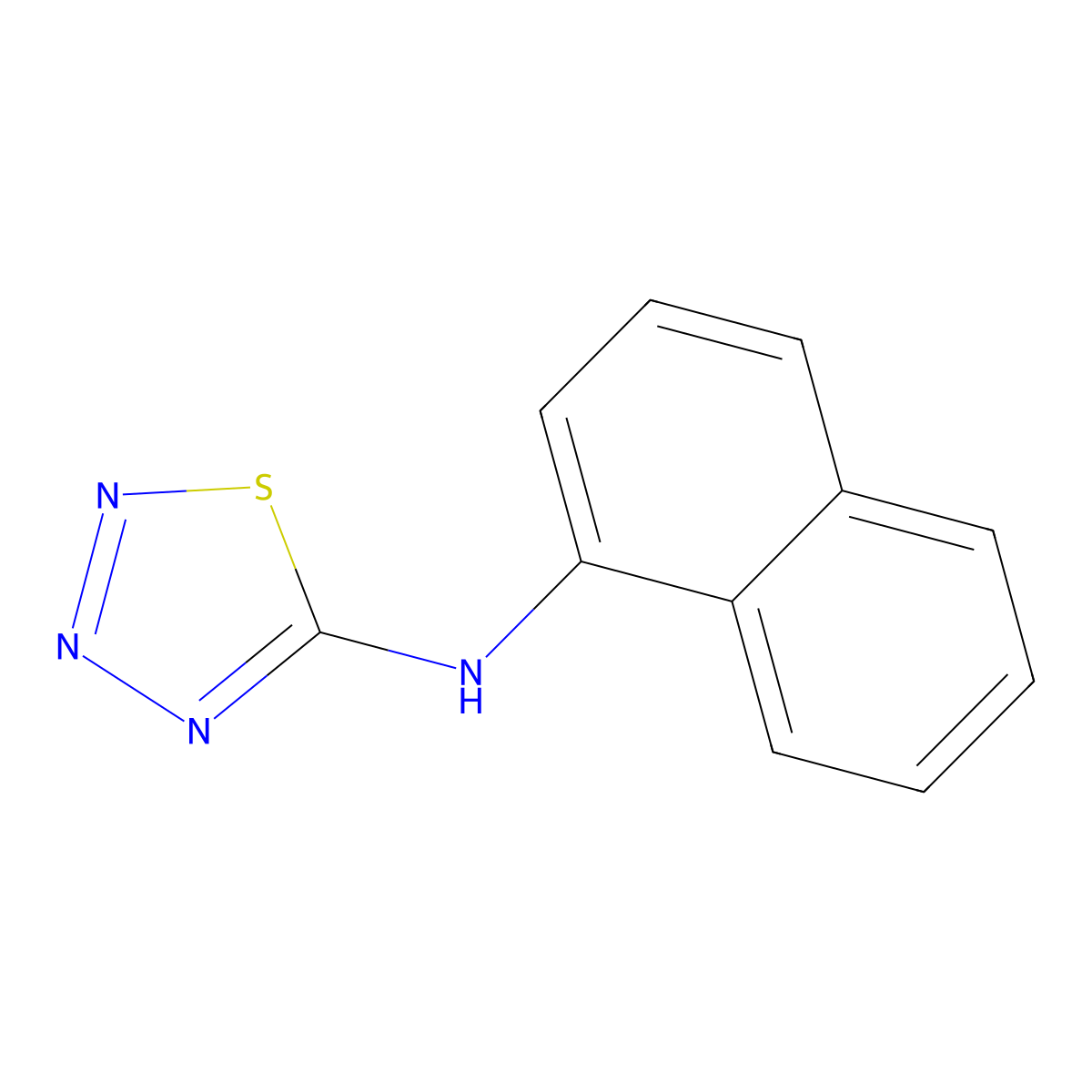 N-Naphthyl-1,2,3,4-thiatriazol-5-amine molecular structure, CAS 10320-97-5