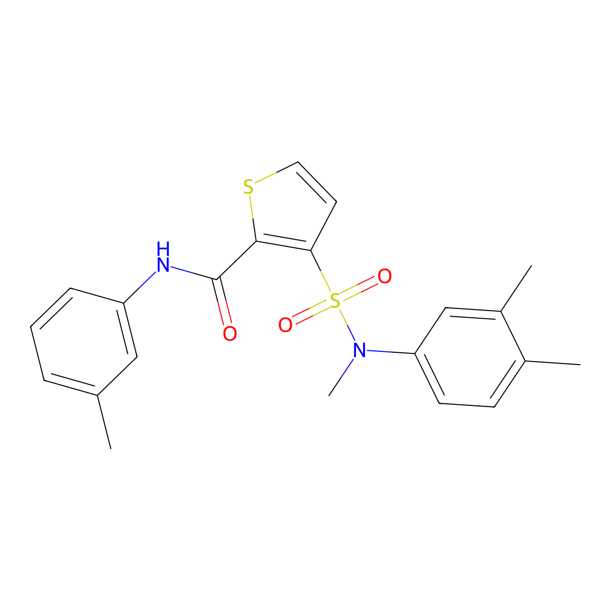 3-[(3,4-dimethylphenyl)(methyl)sulfamoyl]-N-(3-methylphenyl)thiophene-2-carboxamide molecular structure, CAS 1032004-52-6