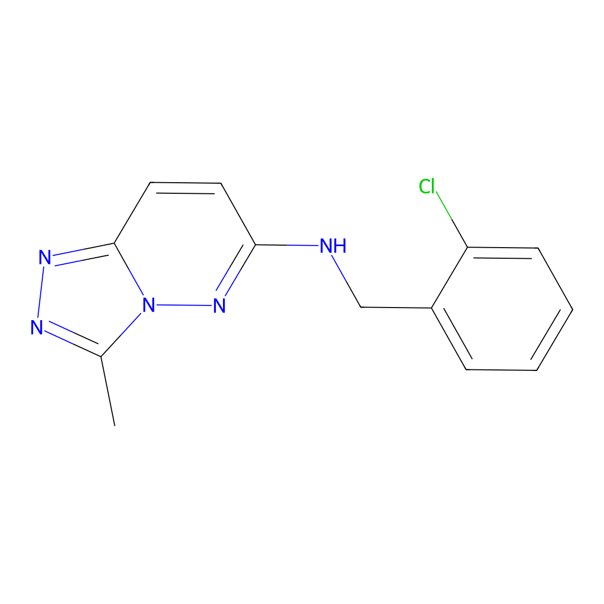 N-(2-chlorobenzyl)-3-methyl[1,2,4]triazolo[4,3-b]pyridazin-6-amine molecular structure, CAS 1032005-06-3