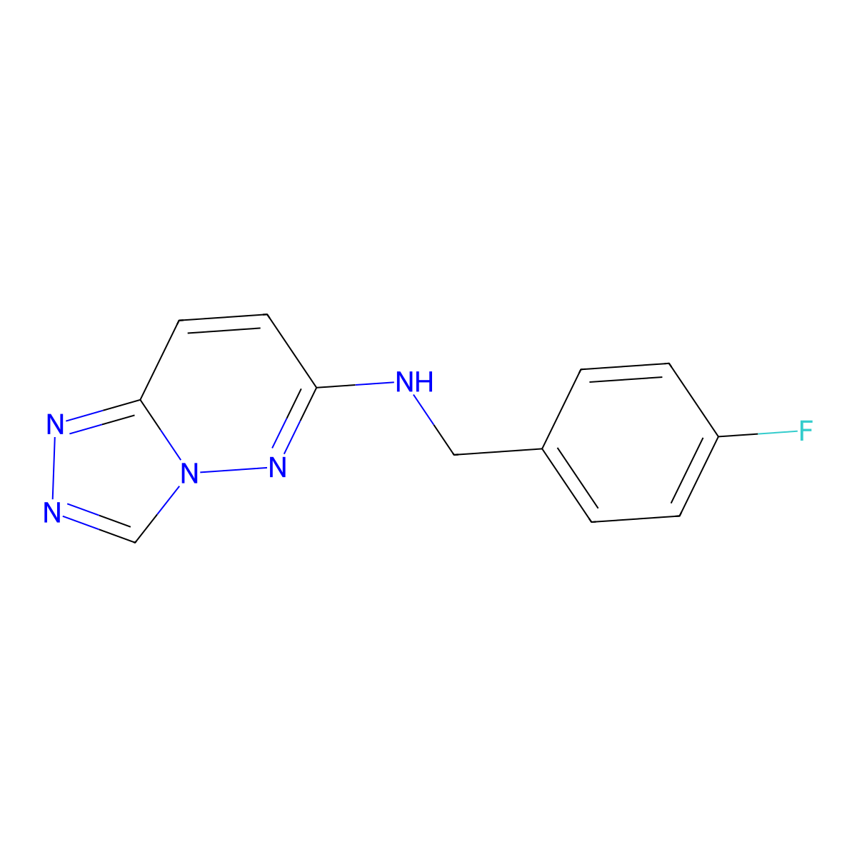 N-(4-fluorobenzyl)[1,2,4]triazolo[4,3-b]pyridazin-6-amine molecular structure, CAS 1032005-10-9