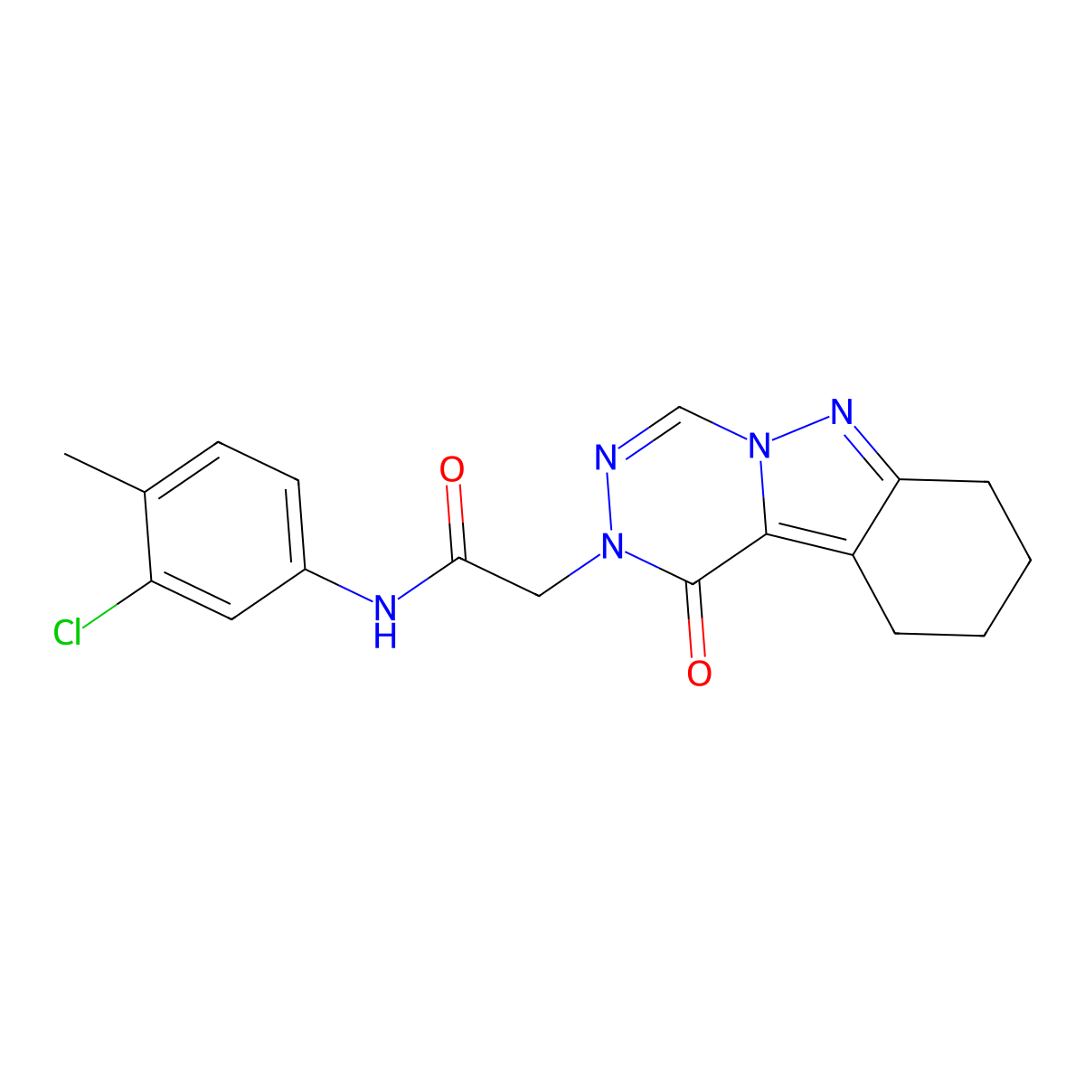 N-(3-chloro-4-methylphenyl)-2-(1-oxo-7,8,9,10-tetrahydro-[1,2,4]triazino[4,5-b]indazol-2(1H)-yl)acetamide molecular structure, CAS 1032006-31-7