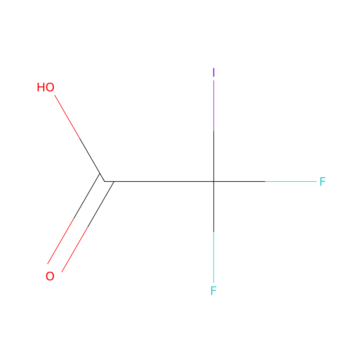 Iododifluoroacetic acid molecular structure, CAS 1032021-83-2