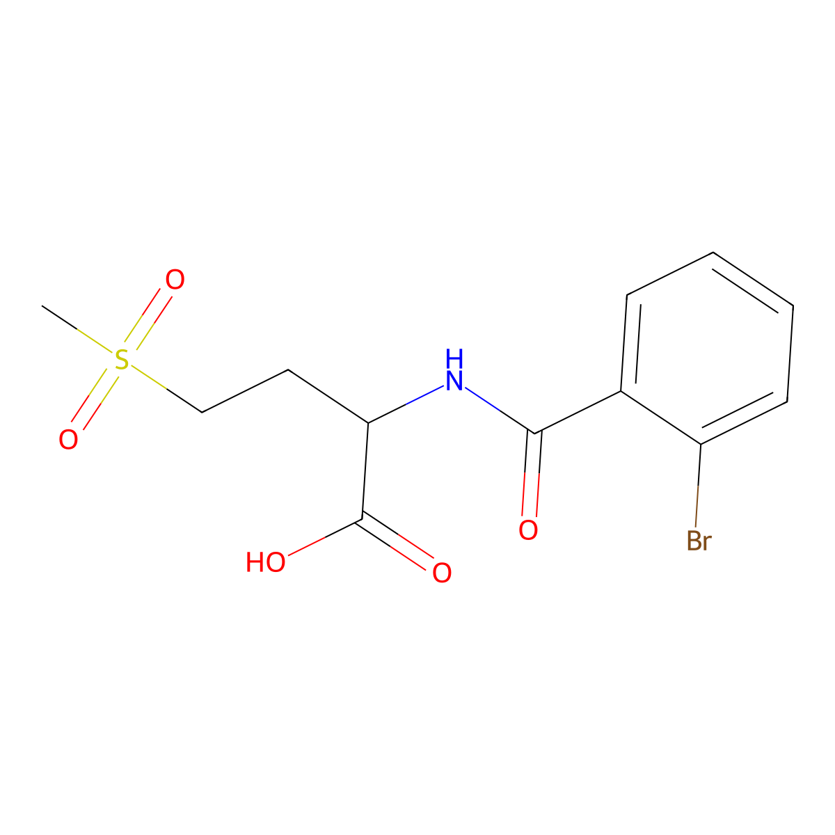 2-[(2-Bromobenzoyl)amino]-4-(methylsulfonyl)butanoic acid molecular structure, CAS 1032039-60-3