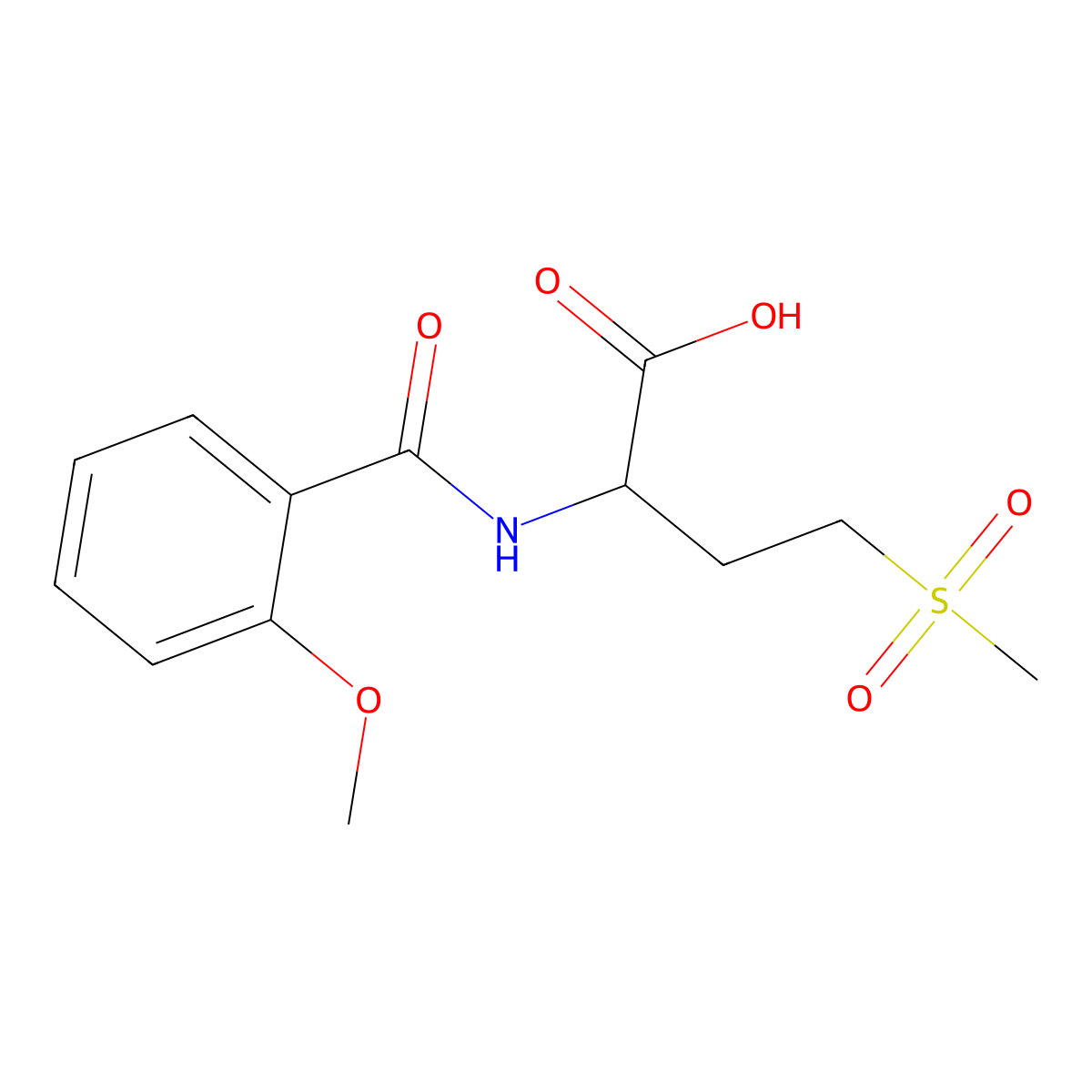 4-Methanesulfonyl-2-[(2-methoxyphenyl)formamido]butanoic acid molecular structure, CAS 1032039-85-2