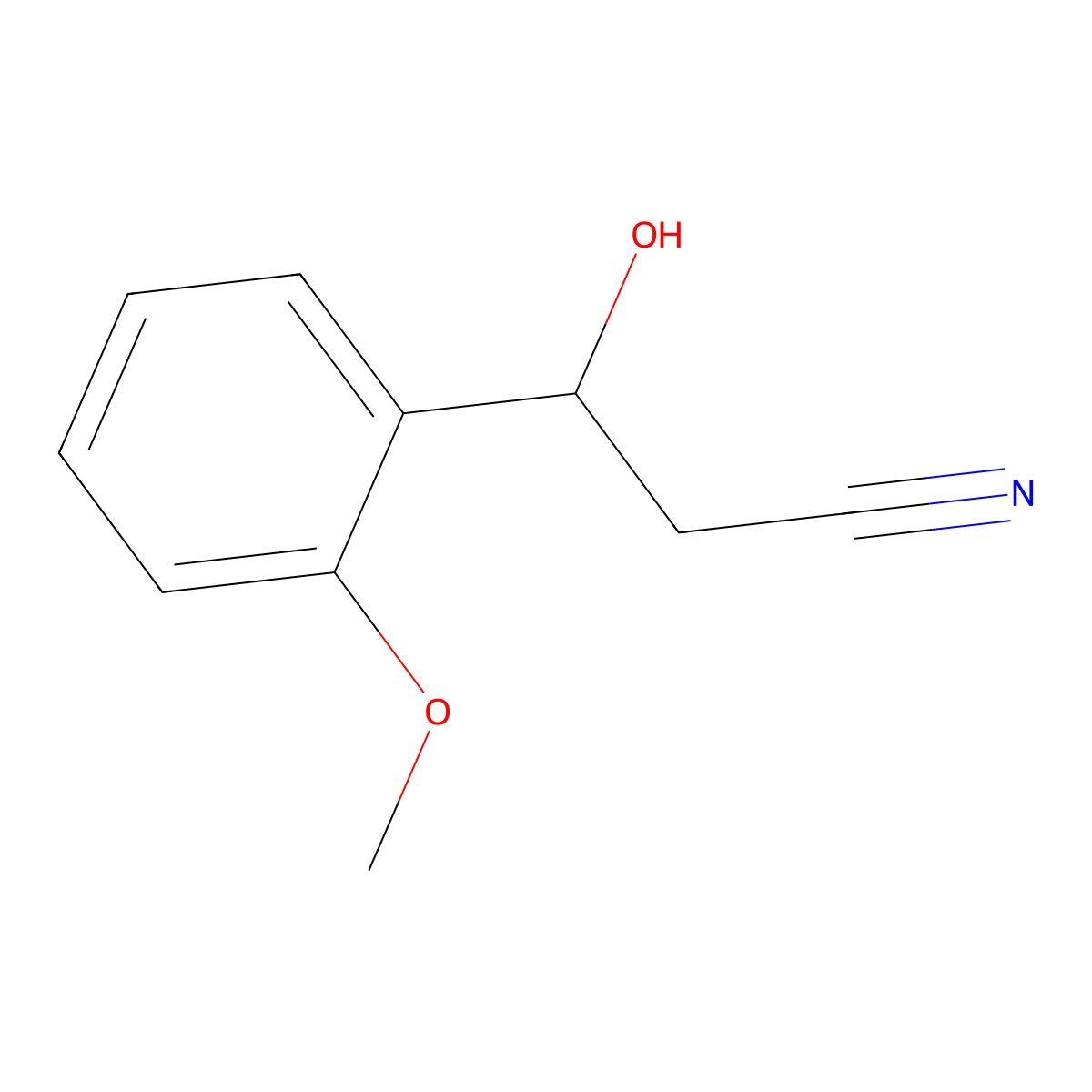 3-Hydroxy-3-(2-methoxyphenyl)propanenitrile molecular structure, CAS 103204-28-0