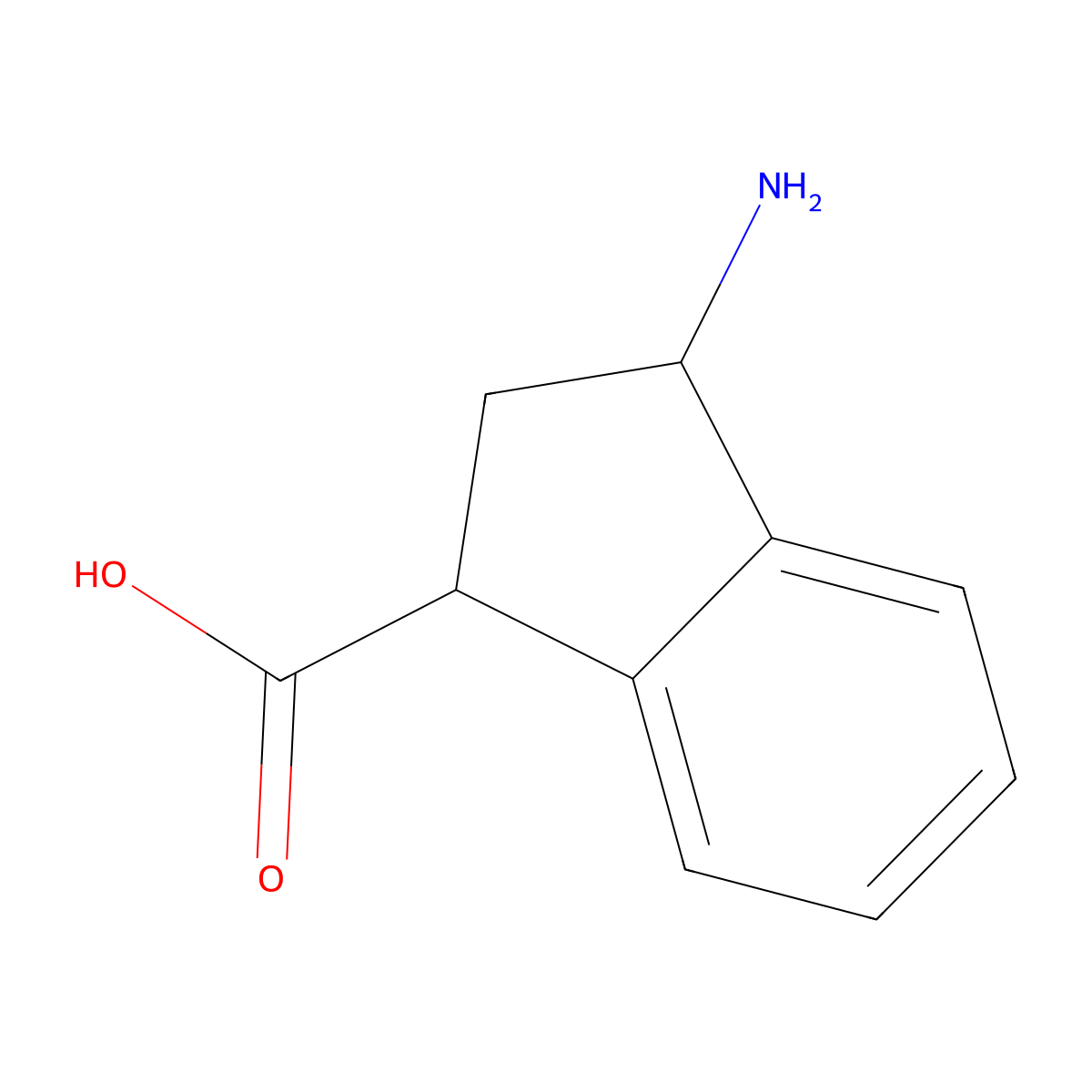 3-amino-2,3-dihydro-1H-indene-1-carboxylic Acid molecular structure, CAS 103204-29-1