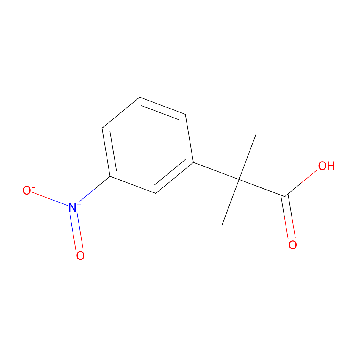 2-Methyl-2-(3-nitrophenyl)propanoic acid molecular structure, CAS 103204-32-6