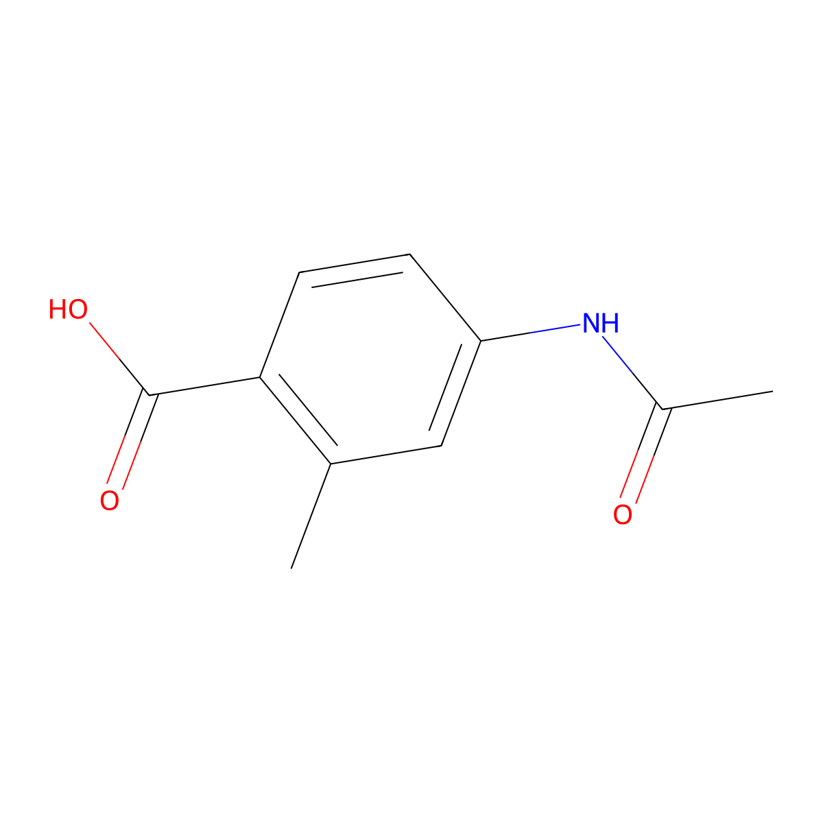 4-Acetamido-2-methylbenzoic acid molecular structure, CAS 103204-69-9