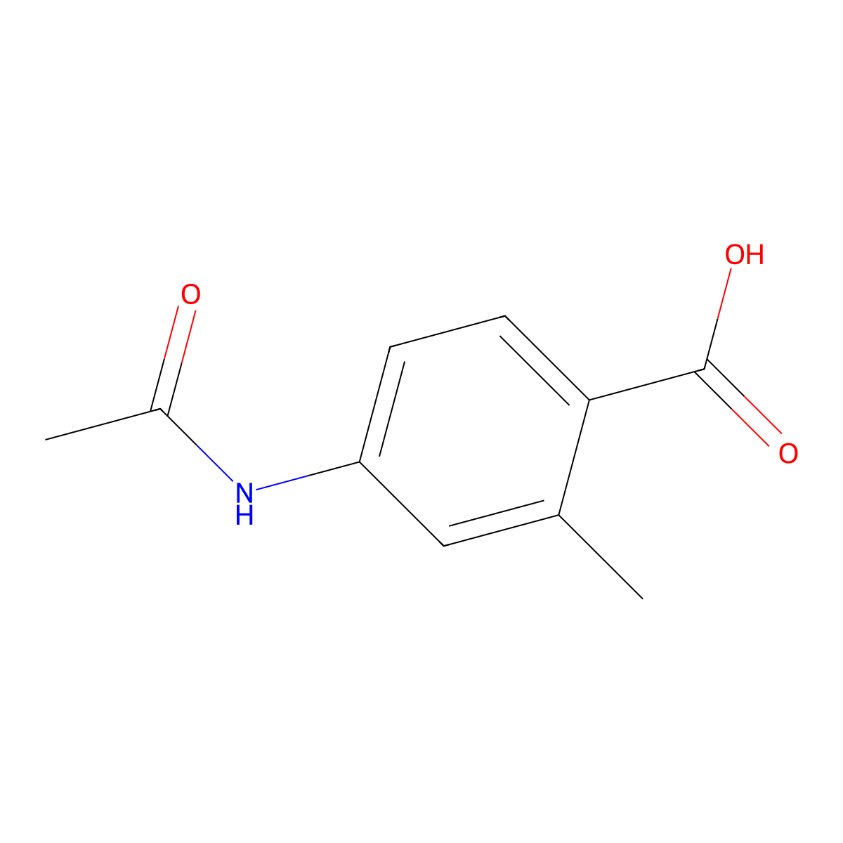 4-Acetamido-2-methylbenzoic acid molecular structure, CAS 103204-69-9