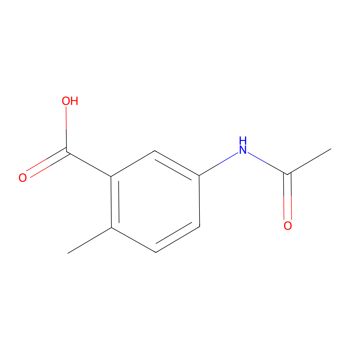 5-Acetamido-2-methylbenzoic acid molecular structure, CAS 103204-70-2