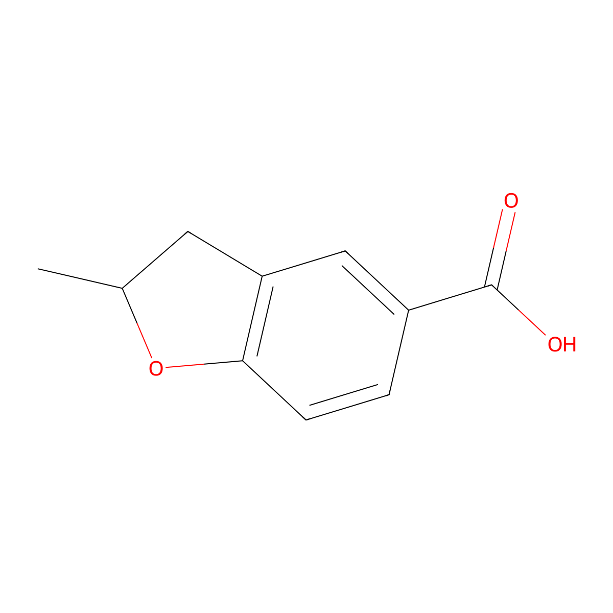 2-Methyl-2,3-dihydro-1-benzofuran-5-carboxylic acid molecular structure, CAS 103204-80-4