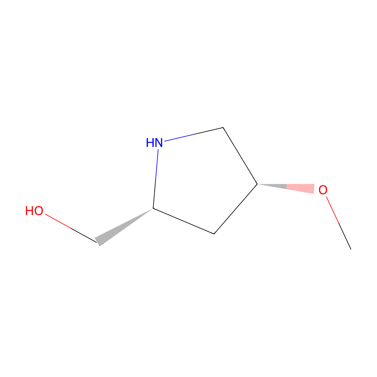 ((2R,4R)-4-Methoxypyrrolidin-2-yl)methanol molecular structure, CAS 1032048-72-8