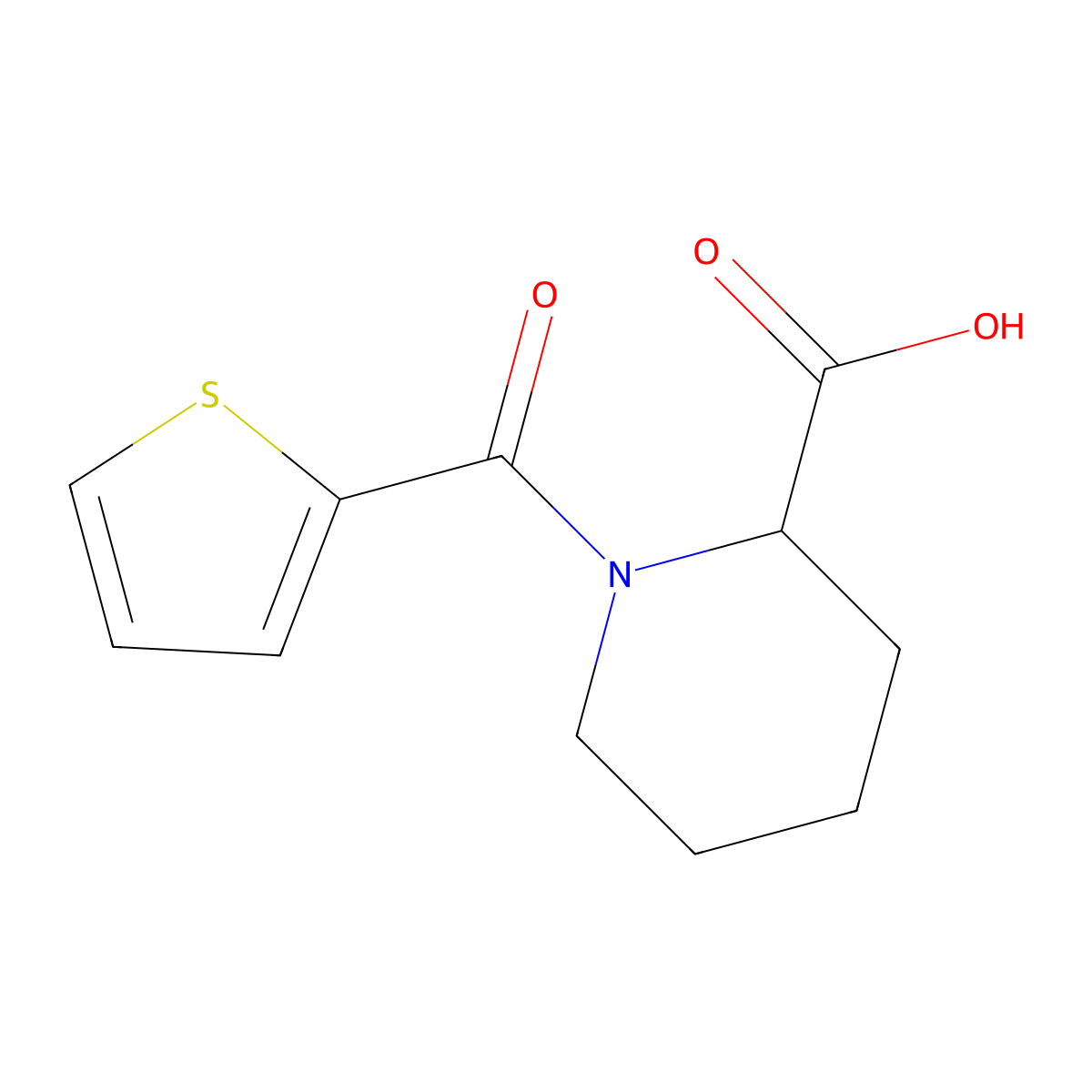 1-(Thiophene-2-carbonyl)piperidine-2-carboxylic acid molecular structure, CAS 1032056-92-0