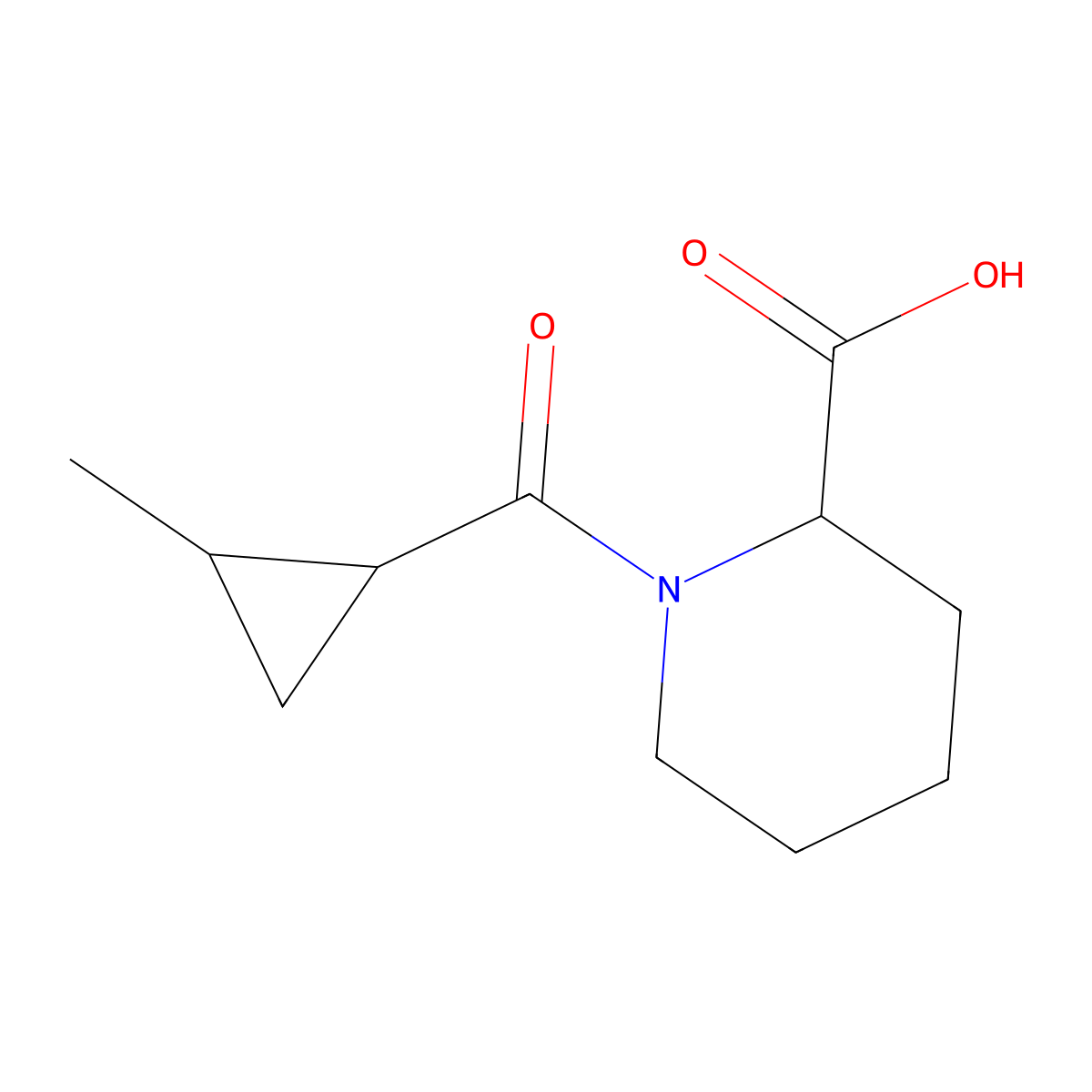 1-[(2-Methylcyclopropyl)carbonyl]-2-piperidinecarboxylic acid molecular structure, CAS 1032056-94-2