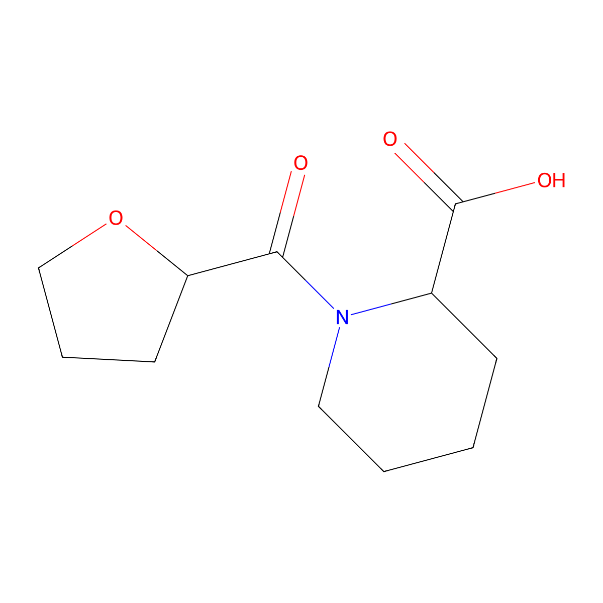 1-(Oxolane-2-carbonyl)piperidine-2-carboxylic acid molecular structure, CAS 1032057-02-5