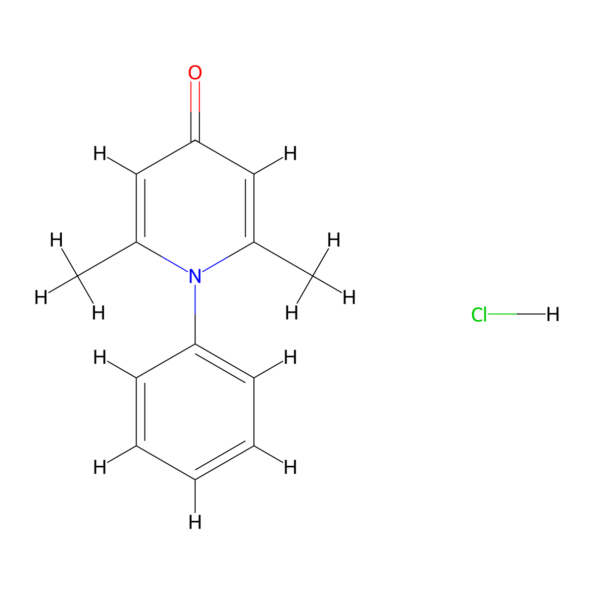 2,6-Dimethyl-1-phenyl-4(1H)-pyridone hydrochloride molecular structure, CAS 103206-23-1