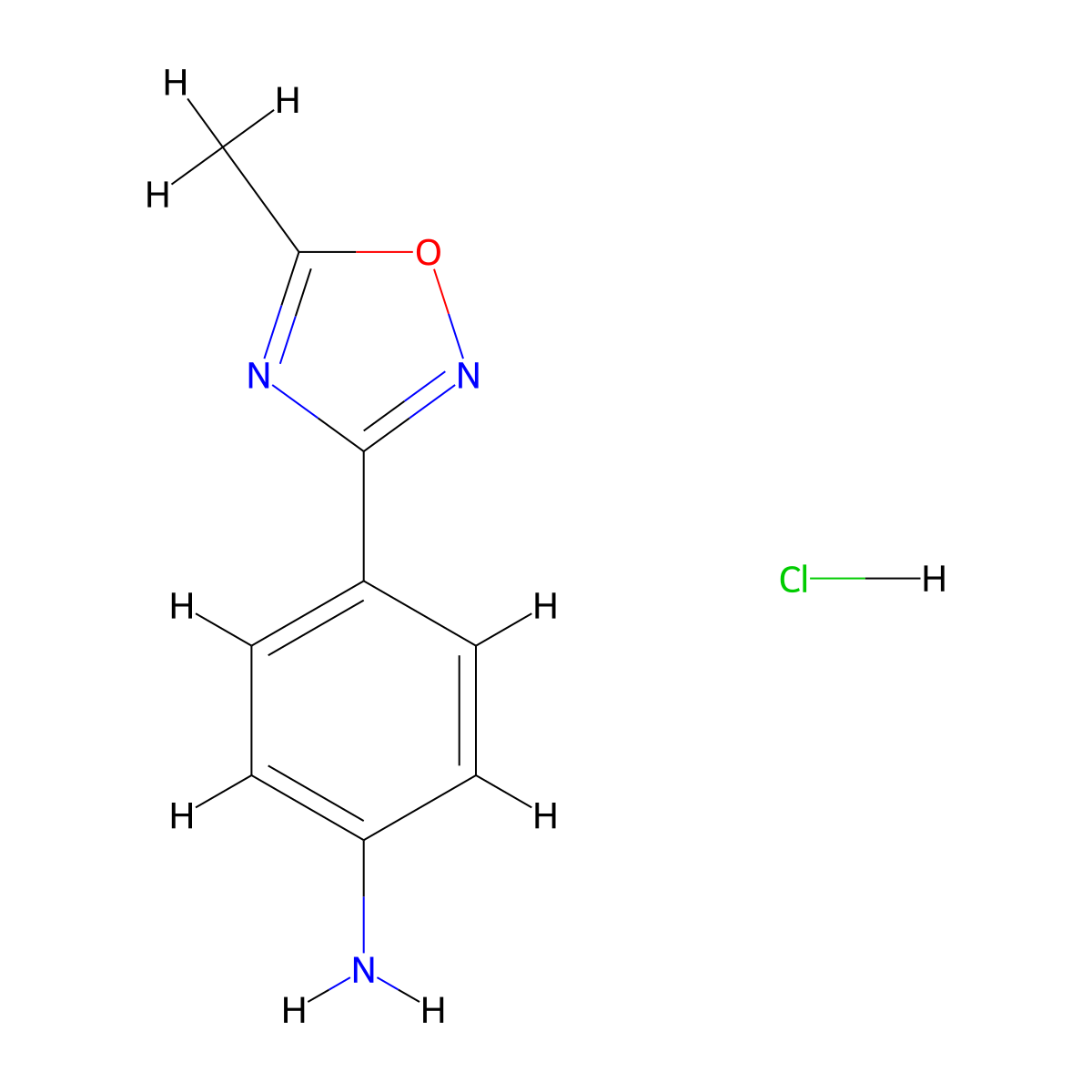4-(5-Methyl-1,2,4-oxadiazol-3-YL)aniline hydrochloride molecular structure, CAS 10321-07-0