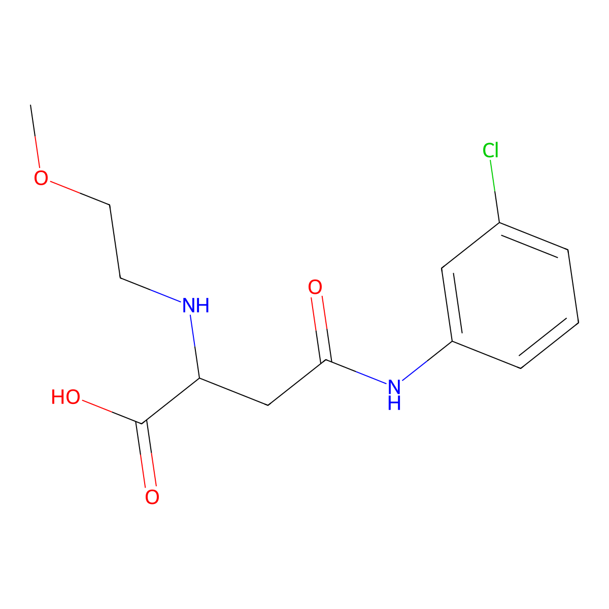 4-(3-Chloroanilino)-2-(2-methoxyethylamino)-4-oxobutanoic acid molecular structure, CAS 1032100-54-1