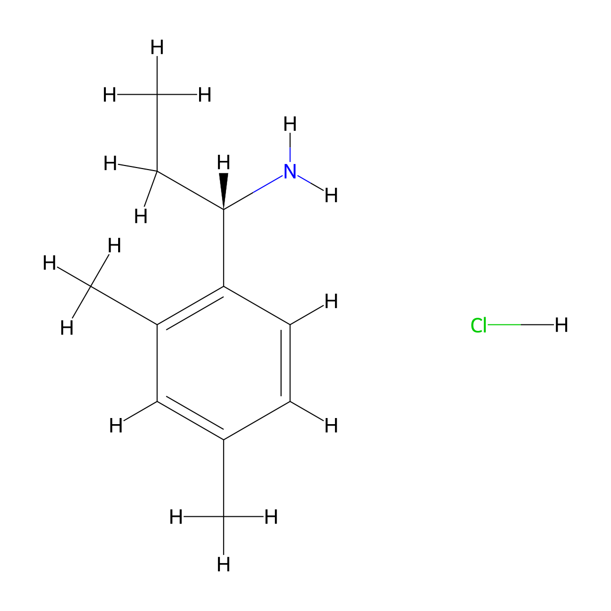 (S)-1-(2,4-Dimethylphenyl)propan-1-amine hydrochloride molecular structure, CAS 1032114-81-0