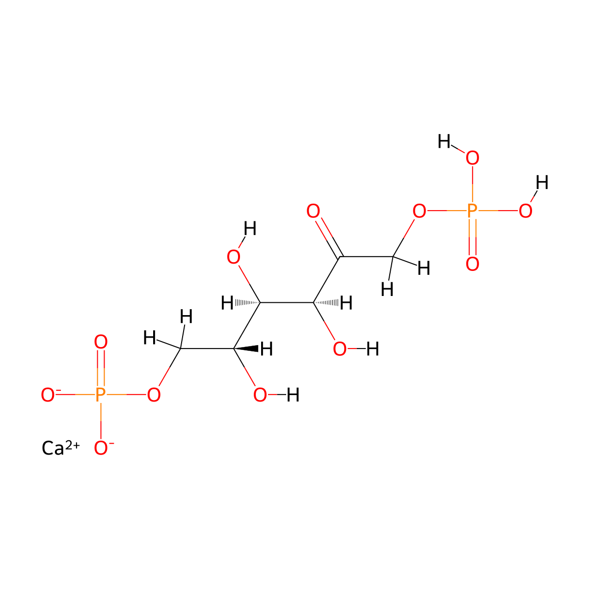 Fructose-1,6-diphosphate calcium salt molecular structure, CAS 103213-33-8