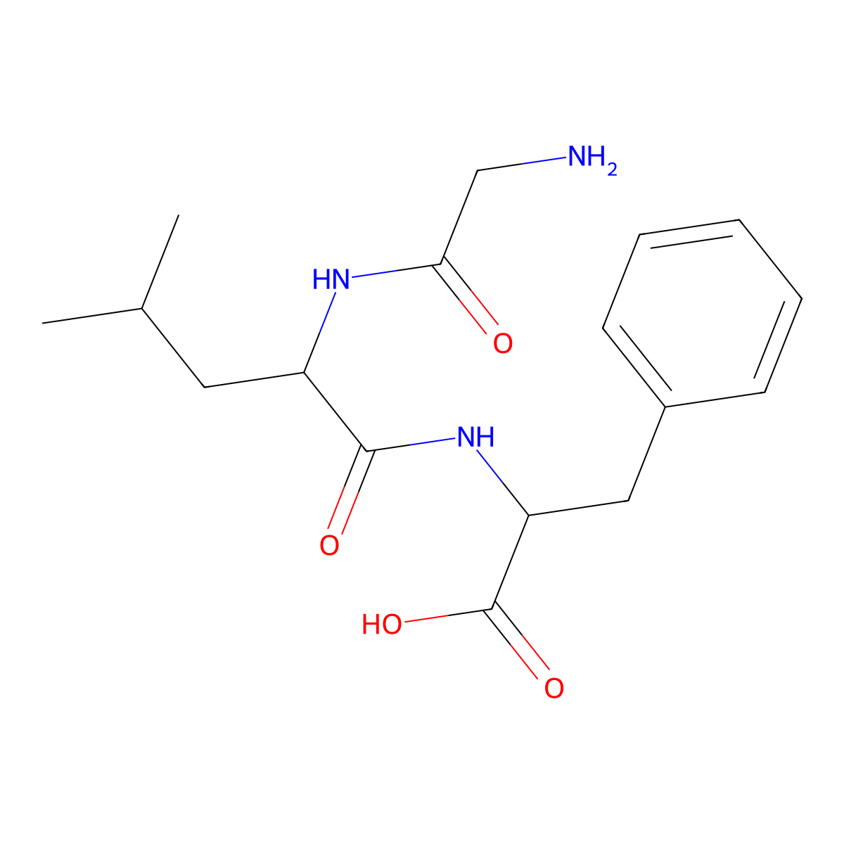 Glycyl-leucyl-phenylalanine molecular structure, CAS 103213-38-3