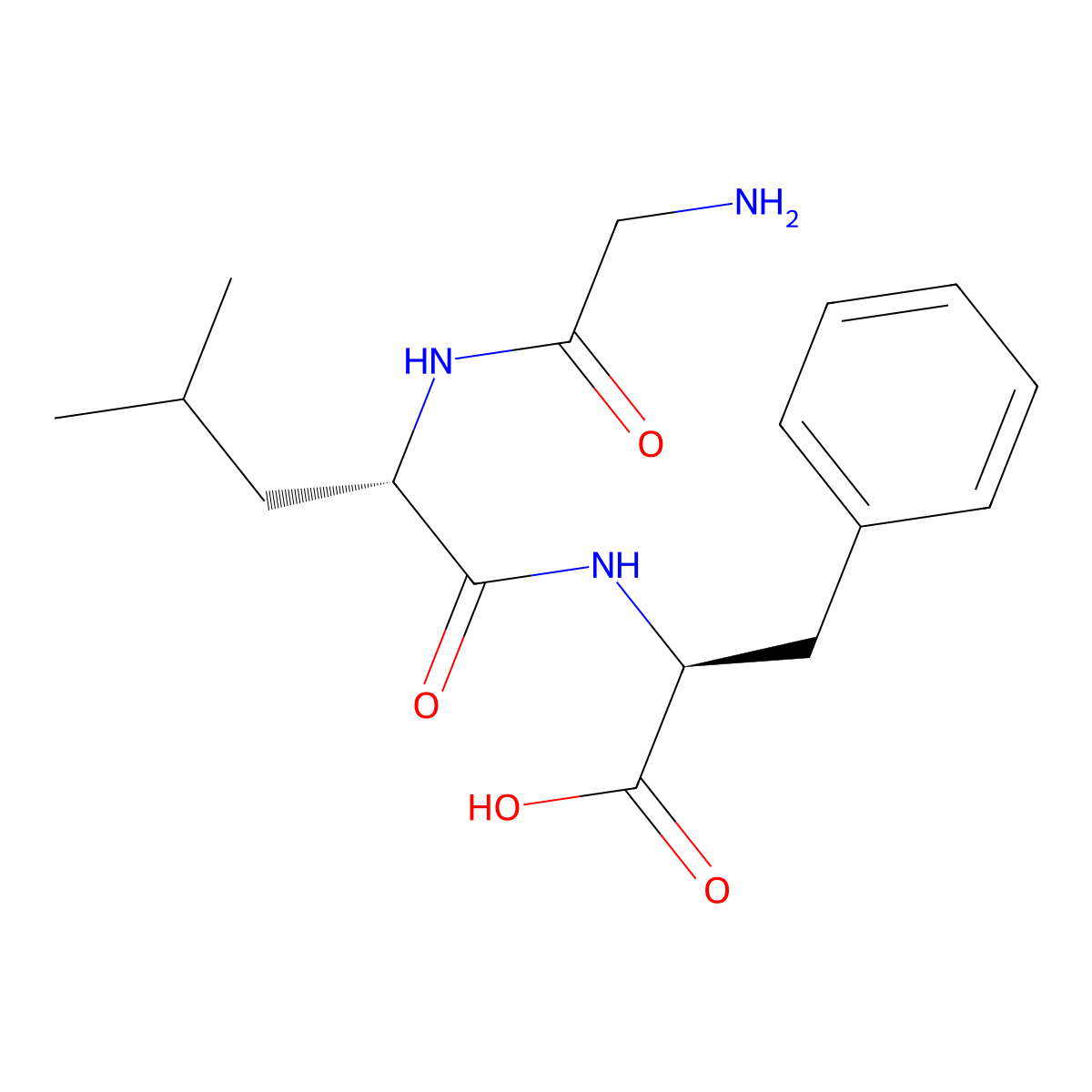 Glycyl-leucyl-phenylalanine molecular structure, CAS 103213-38-3