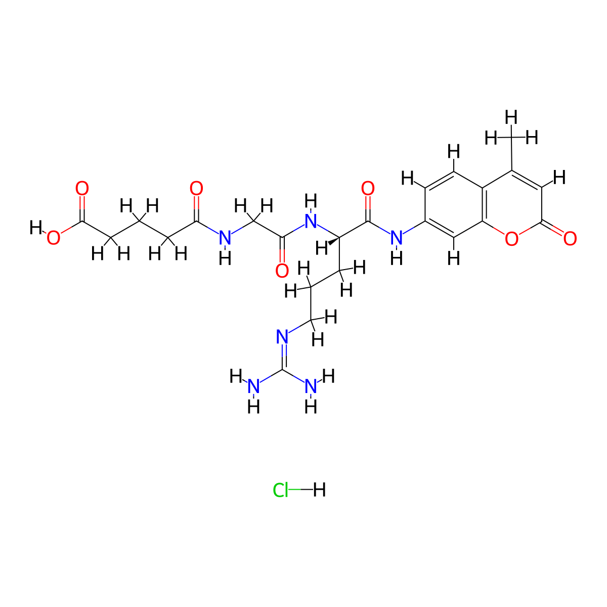 Glutaryl-gly-arg-amc hcl molecular structure, CAS 103213-40-7