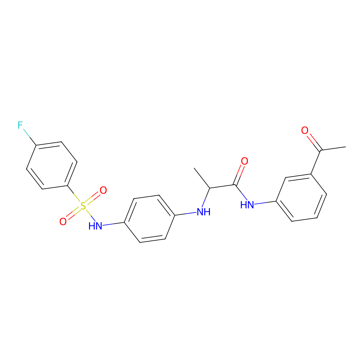N-(3-acetylphenyl)-2-{[4-(4-fluorobenzenesulfonamido)phenyl]amino}propanamide molecular structure, CAS 1032131-91-1