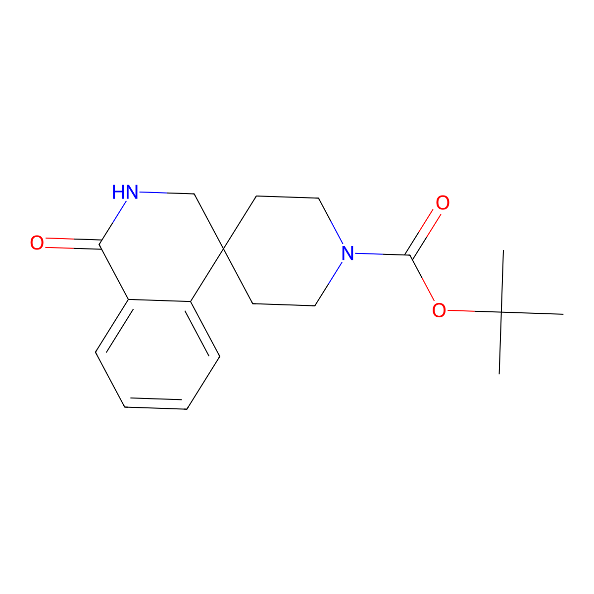 Tert-butyl 1-oxo-2,3-dihydro-1H-spiro[isoquinoline-4,4'-piperidine]-1'-carboxylate molecular structure, CAS 1032143-15-9