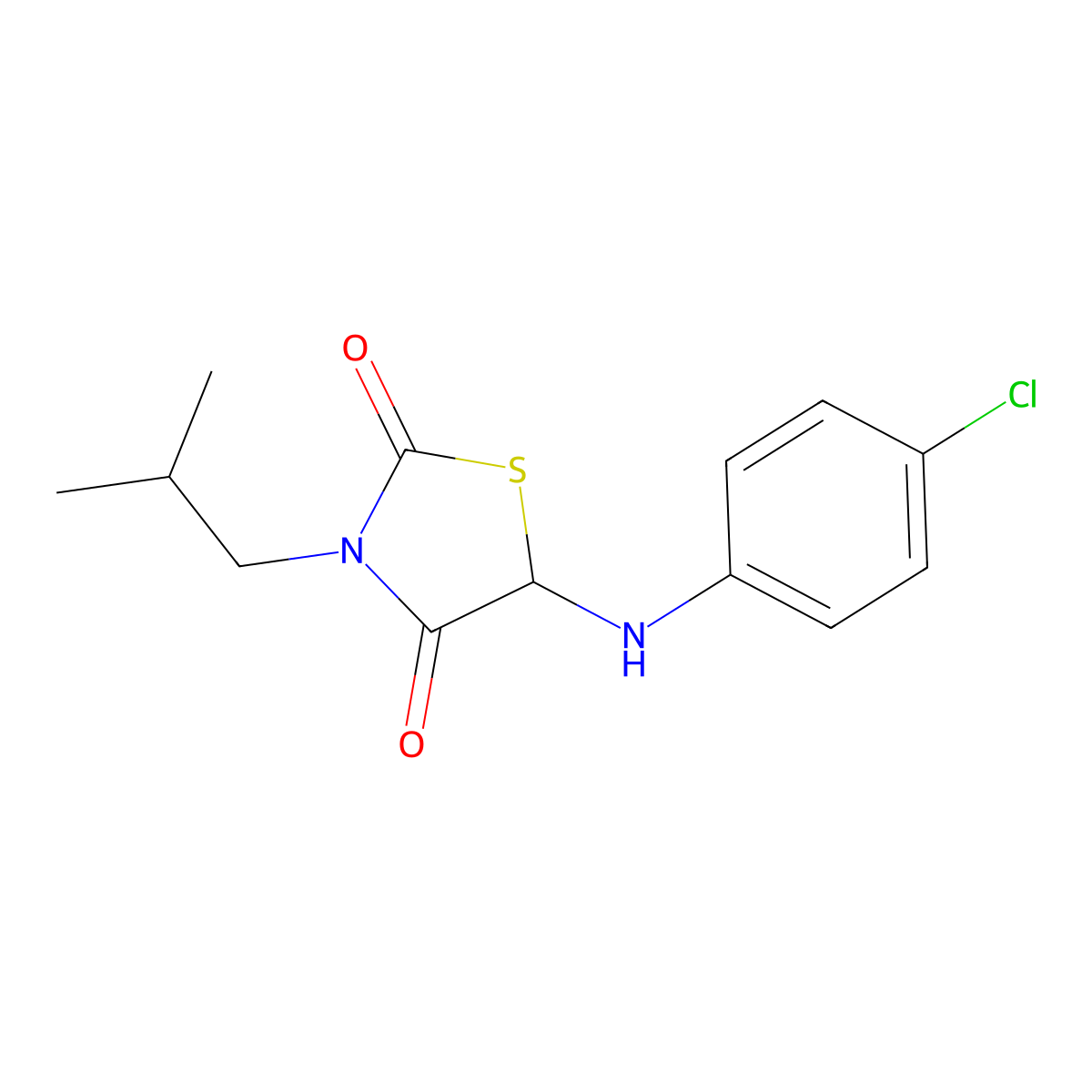 5-((4-Chlorophenyl)amino)-3-isobutylthiazolidine-2,4-dione molecular structure, CAS 1032149-36-2