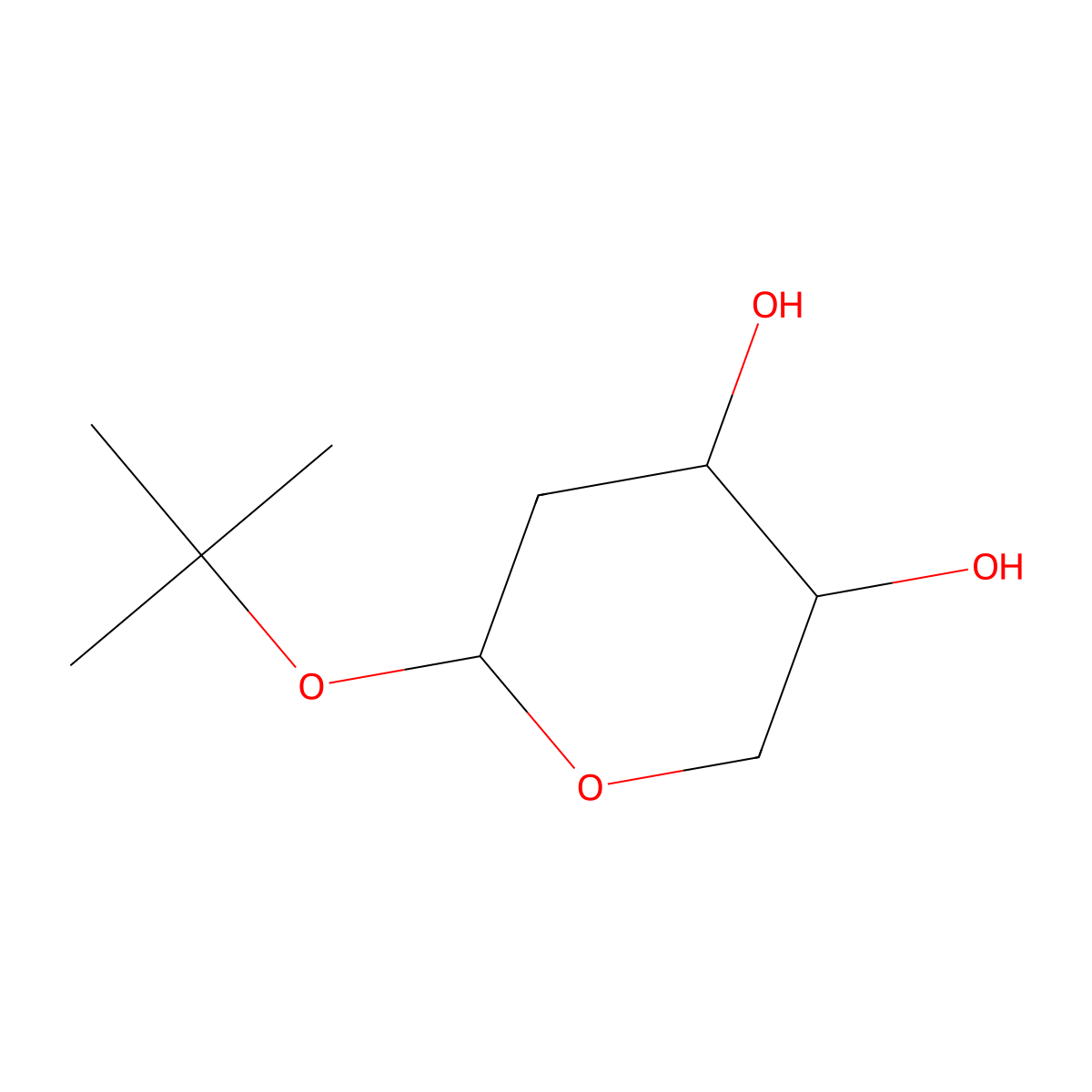 Tert-butyl 2-deoxy-L-ribopyranoside molecular structure, CAS 1032153-57-3