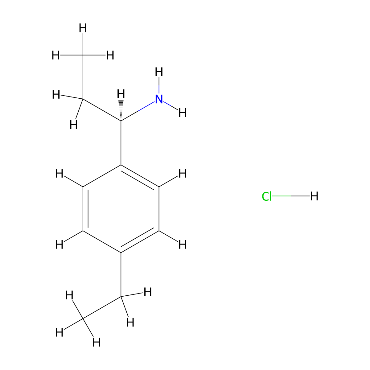(R)-1-(4-Ethylphenyl)propan-1-amine hydrochloride molecular structure, CAS 1032156-97-0