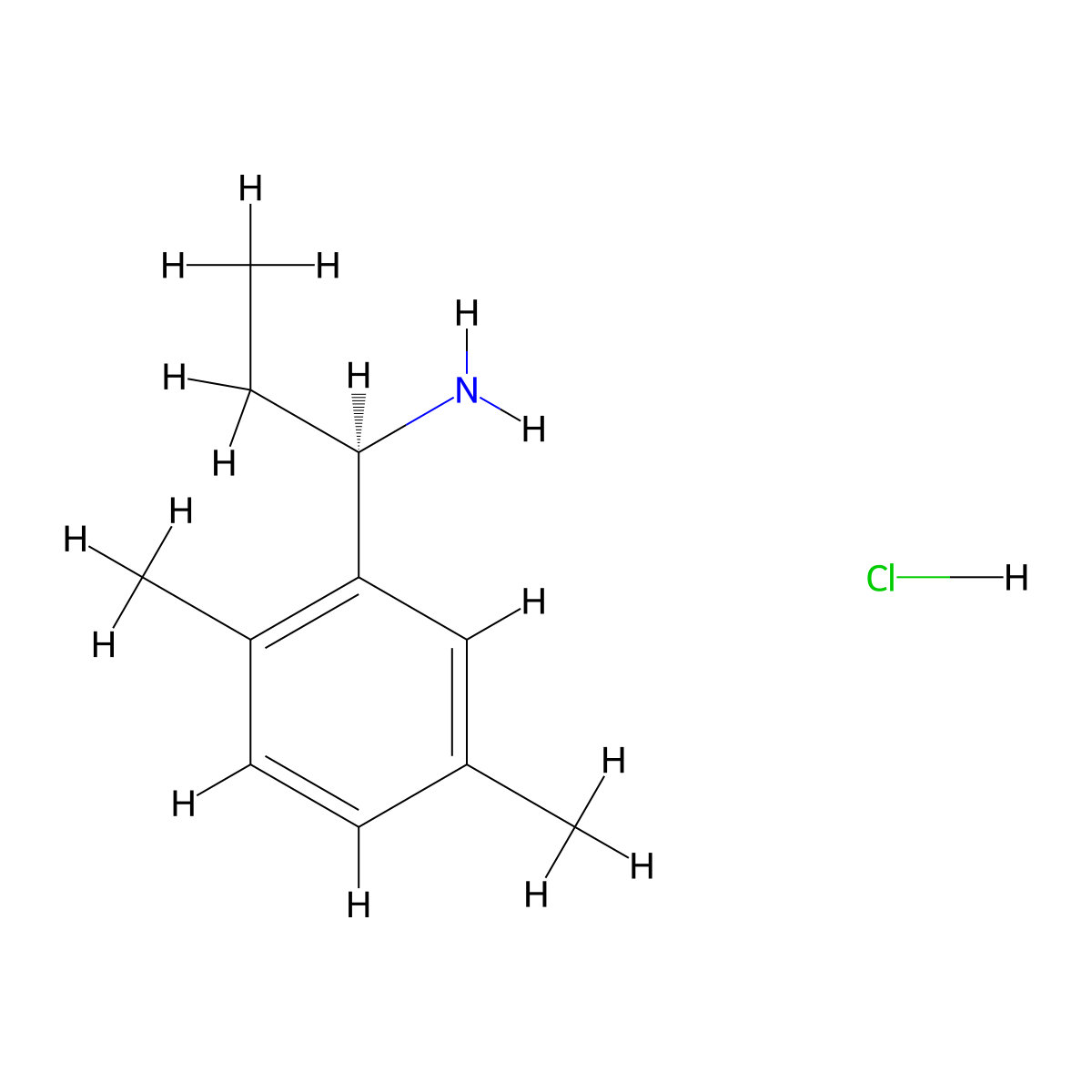 (R)-1-(2,5-Dimethylphenyl)propan-1-amine hydrochloride molecular structure, CAS 1032157-06-4
